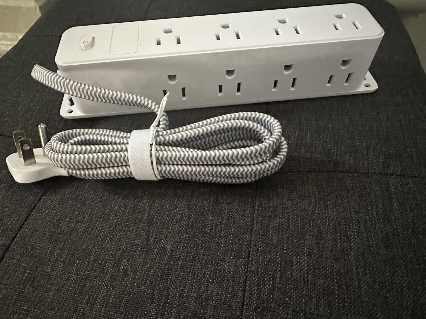 DYZYCLICAL Surge Protector Power Strip, 5ft Braided Flat Plug Extension Cord, 12 AC Outlets, 3-Sided Surround Design, 1700 Joules Surge Protection, Home, Office, Dorm Room Essentials, White Customer Review DYZYCLICAL Surge Protector Power Strip, 5ft Braided Flat Plug Extension Cord, 12 AC Outlets, 3-Sided Surround Design, 1700 Joules Surge Protection, Home, Office, Dorm Room Essentials, White - Customer Photo 1