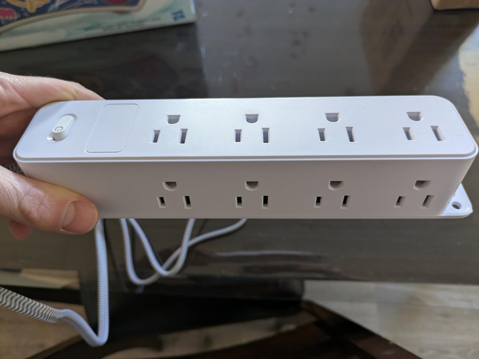 DYZYCLICAL Surge Protector Power Strip, 5ft Braided Flat Plug Extension Cord, 12 AC Outlets, 3-Sided Surround Design, 1700 Joules Surge Protection, Home, Office, Dorm Room Essentials, White Customer Review DYZYCLICAL Surge Protector Power Strip, 5ft Braided Flat Plug Extension Cord, 12 AC Outlets, 3-Sided Surround Design, 1700 Joules Surge Protection, Home, Office, Dorm Room Essentials, White - Customer Photo 2