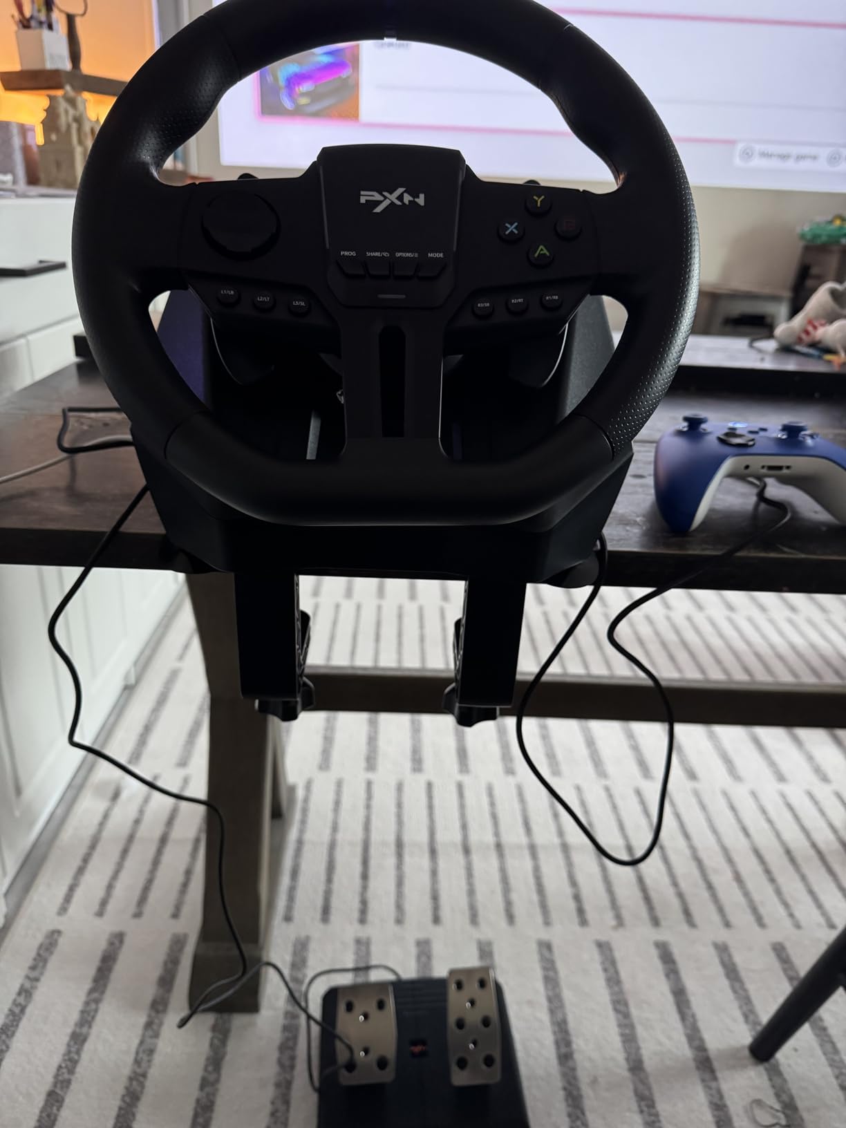 PXN V900 GEN2 PC Racing Wheel 270°/900° Dual Mode Rotation Magnetic Sensor Gaming Steering Wheel with RGB Pedals and Upgraded Type-C Interface Support PXN Wheel App Compatible with PC PS4 PS3 Xbox Series X|S Xbox One Switch Customer Review PXN V900 GEN2 PC Racing Wheel 270°/900° Dual Mode Rotation Magnetic Sensor Gaming Steering Wheel with RGB Pedals and Upgraded Type-C Interface Support PXN Wheel App Compatible with PC PS4 PS3 Xbox Series X|S Xbox One Switch - Customer Photo 1