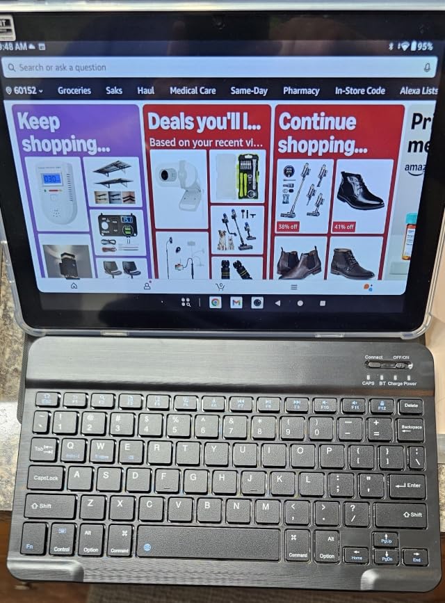 Android Tablet with Keyboard, Android 15 Tablet 10 inch with 24GB+128GB, 1TB Expand, 8-Core, 8000mAh, 5G WiFi, Widevine L1, GMS, with Case, Keyboard, Mouse, Stylus(Green) - Customer Photo 2