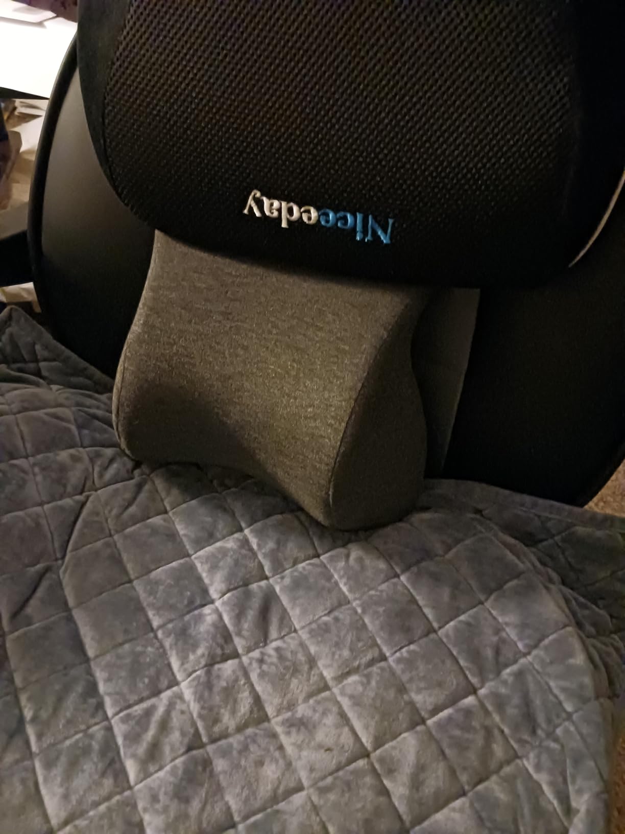 Car Neck Pillow for Driving Gaming Chair Headrest Pillow Office Chair Neck Pillow Ergonomic Design Double Straps Design Suitable for Different Heights Customer Review Car Neck Pillow for Driving Gaming Chair Headrest Pillow Office Chair Neck Pillow Ergonomic Design Double Straps Design Suitable for Different Heights - Customer Photo 2