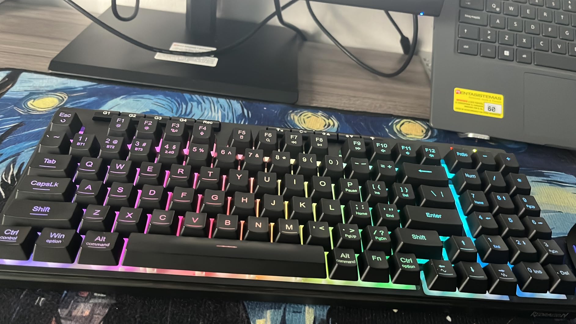 Redragon K517 Pro Wireless Gaming Keyboard, RGB Backlit, Tri-Mode BT/2.4GHz/USB-C, Mechanical Feel 94 Keys Computer Keyboard with 4 Macro Keys, Number Pad, 4000mAh Battery for Win/MAC Customer Review Redragon K517 Pro Wireless Gaming Keyboard, RGB Backlit, Tri-Mode BT/2.4GHz/USB-C, Mechanical Feel 94 Keys Computer Keyboard with 4 Macro Keys, Number Pad, 4000mAh Battery for Win/MAC - Customer Photo 1