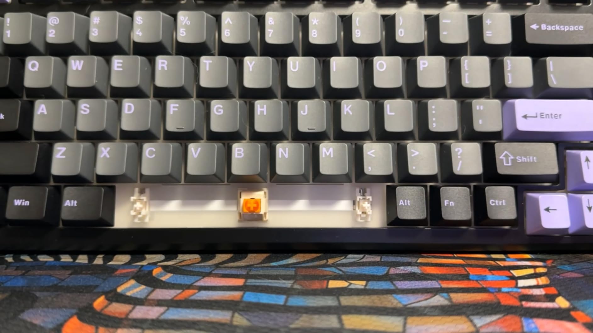 MCHOSE G98 PRO Wireless Mechanical Keyboard, Tri-Mode Connection Gaming Keyboard, Hot Swappable Custom Gasket Structure, Pre-lubed Linear Switches, Double Shot PBT Keycaps RGB LED Backlit Purple&Black Customer Review MCHOSE G98 PRO Wireless Mechanical Keyboard, Tri-Mode Connection Gaming Keyboard, Hot Swappable Custom Gasket Structure, Pre-lubed Linear Switches, Double Shot PBT Keycaps RGB LED Backlit Purple&Black - Customer Photo 4