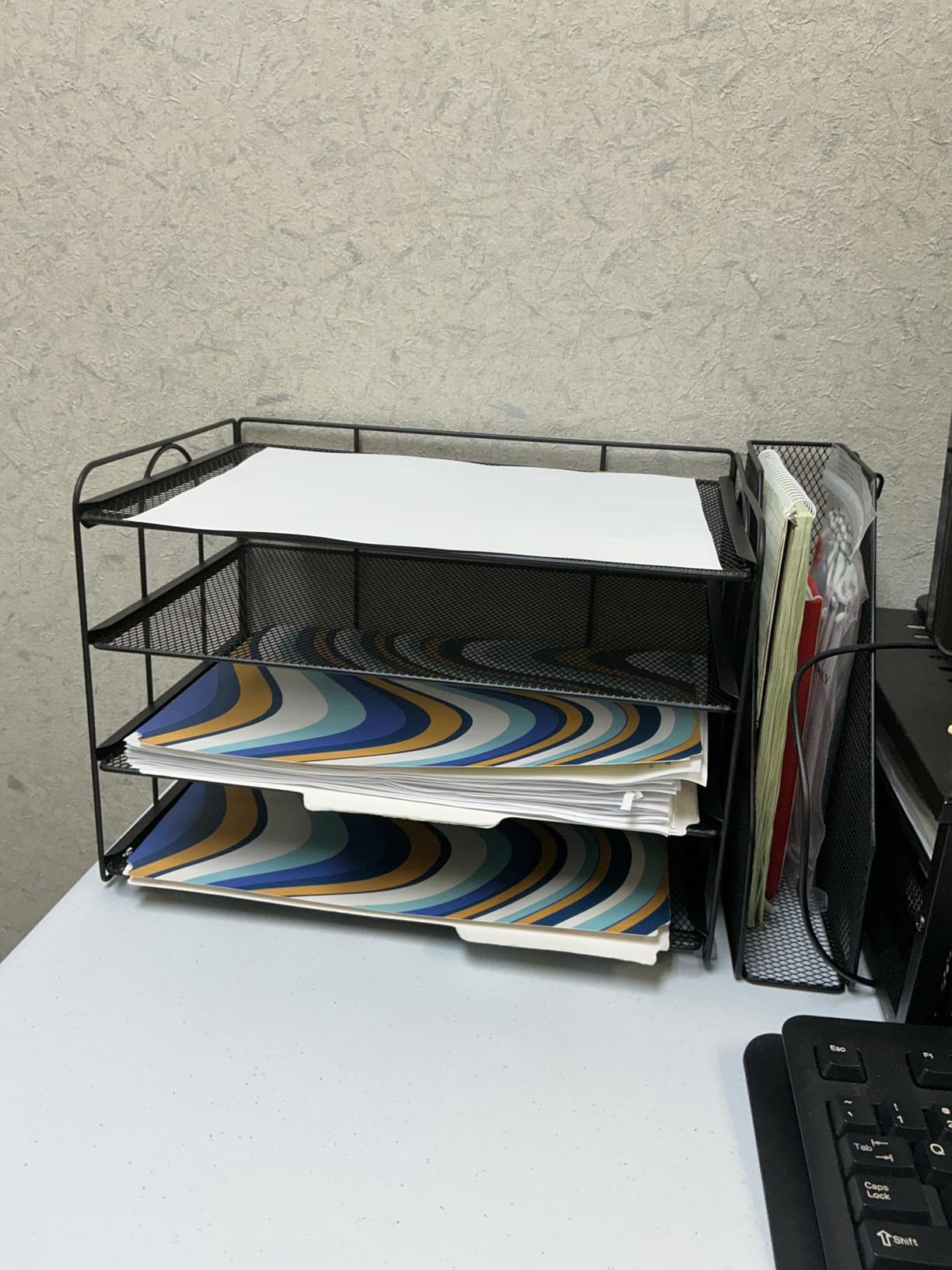 gianotter 4-Tier Paper Organizer With Magazine Holder, Desk Organizers and Accessories, Desk Accessories & Workspace Organizers, File Organizer for Office Supplies Storag (Black) - Customer Photo 4