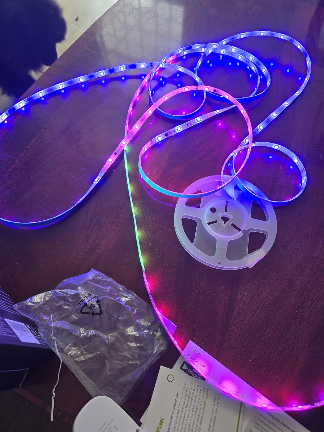 Pak RGB+IC LED Strip Lights, 32.8ft Smart LED Lights for Bedroom with APP and Remote Control, Music Sync Color Changing Flexible Lights with 44 Scene Modes for Party Home Christmas Halloween Decor - Customer Photo 1