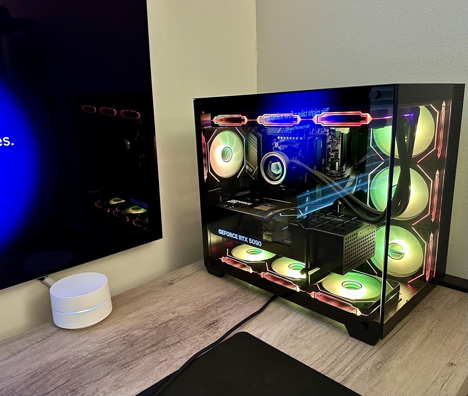 Panorama XL RTX 5090 Gaming Desktop PC - AMD Ryzen 9 9950X3D, 64GB DDR5 6000 RAM, 2TB NVMe Gen4 SSD, WiFi 6E + BT 5.4, HDMI, RJ45, Windows 11 Pro - Best 2025 RGB Prebuilt Tower Computer for Gamers - Customer Photo 1