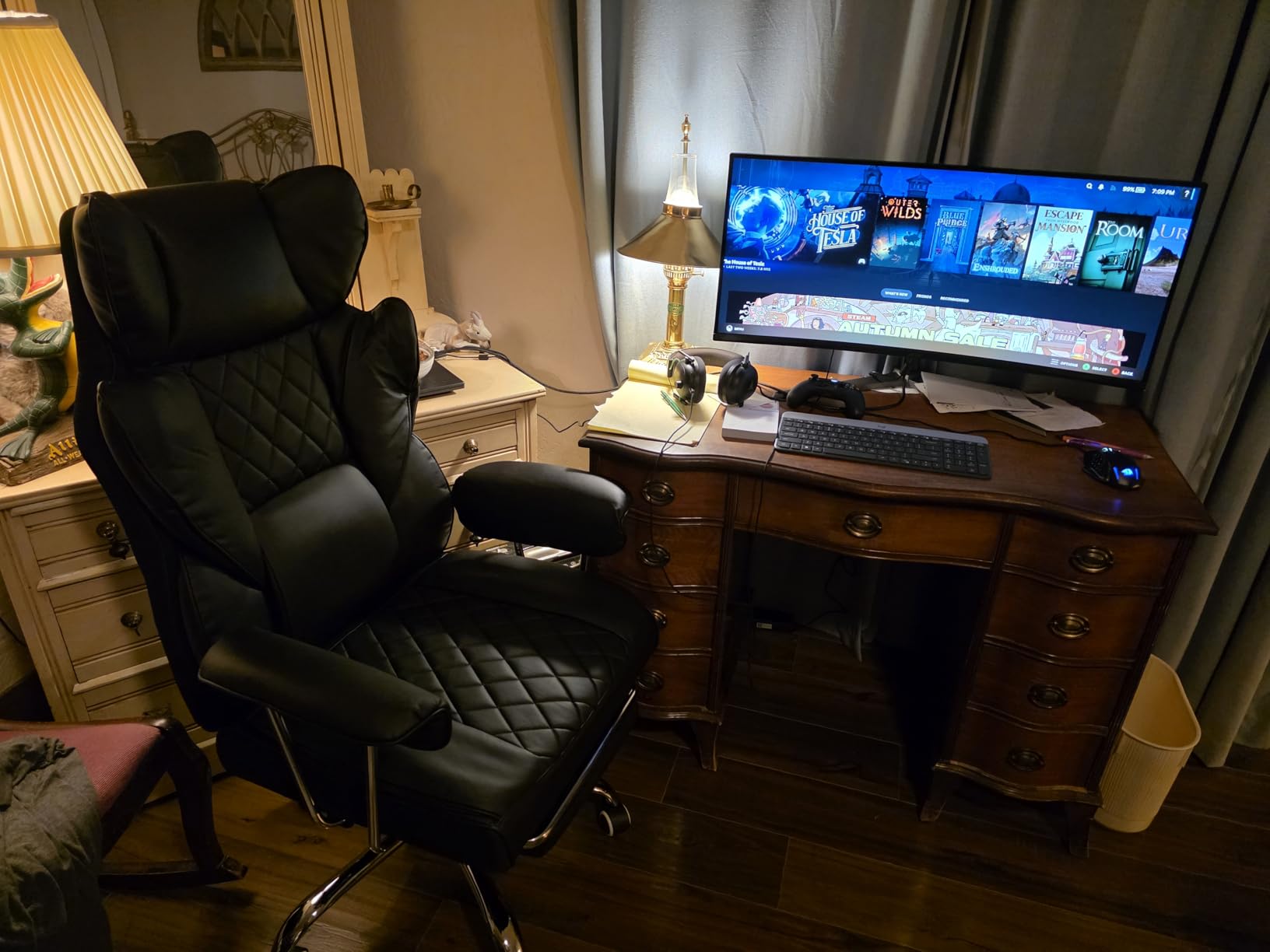 GTRACING Gaming Chair,Office Chair with Pocket Spring Lumbar Support, Ergonomic Comfortable Wide Office Desk Computer Chair with Outward Fixed Soft Armrests and Footrest (PU Leather, Black) Customer Review GTRACING Gaming Chair,Office Chair with Pocket Spring Lumbar Support, Ergonomic Comfortable Wide Office Desk Computer Chair with Outward Fixed Soft Armrests and Footrest (PU Leather, Black) - Customer Photo 2