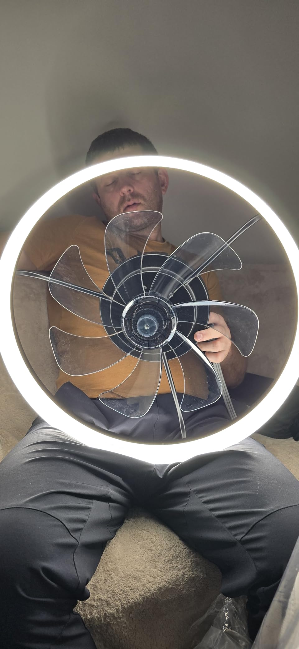 Smart Ceiling Fans with Light and Remote,20'' Low Profile Ceiling Fan with 6-Speed & Dimmable LED, Alexa/APP Home Voice Control, App, Reversible Airflow, App Timer, for Beedroom(Black) Customer Review Smart Ceiling Fans with Light and Remote,20'' Low Profile Ceiling Fan with 6-Speed & Dimmable LED, Alexa/APP Home Voice Control, App, Reversible Airflow, App Timer, for Beedroom(Black) - Customer Photo 1