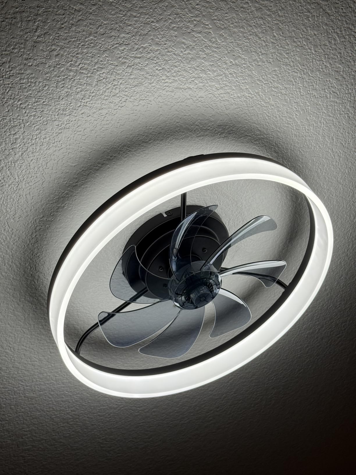 Smart Ceiling Fans with Light and Remote,20'' Low Profile Ceiling Fan with 6-Speed & Dimmable LED, Alexa/APP Home Voice Control, App, Reversible Airflow, App Timer, for Beedroom(Black) Customer Review Smart Ceiling Fans with Light and Remote,20'' Low Profile Ceiling Fan with 6-Speed & Dimmable LED, Alexa/APP Home Voice Control, App, Reversible Airflow, App Timer, for Beedroom(Black) - Customer Photo 2