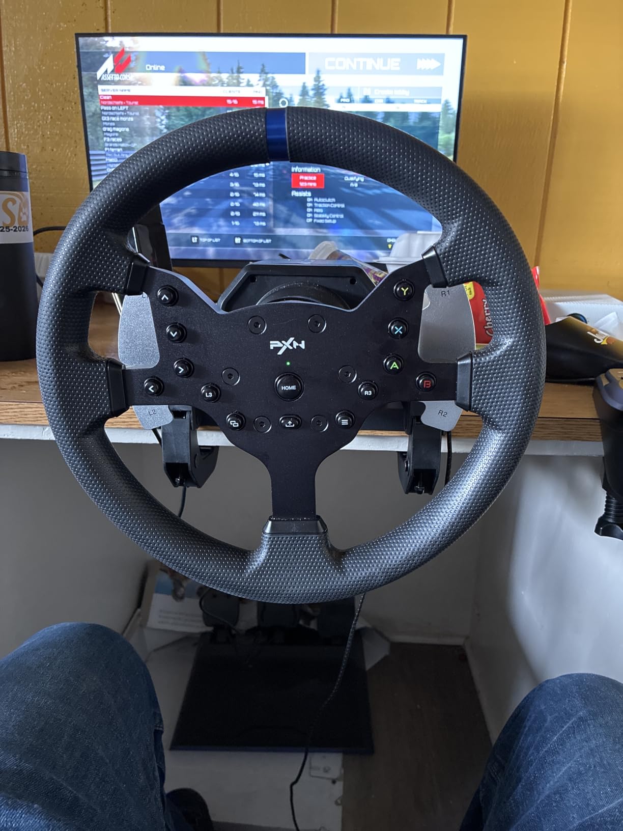PXN Force Feedback PC Racing Wheel, Detachable 270/900 Degree V99 Driving Gaming Race Sim Steering Wheel Simulator with Pedals and Shifter for Windows PC, PS4, Xbox One, Xbox Series X/S Customer Review PXN Force Feedback PC Racing Wheel, Detachable 270/900 Degree V99 Driving Gaming Race Sim Steering Wheel Simulator with Pedals and Shifter for Windows PC, PS4, Xbox One, Xbox Series X/S - Customer Photo 1
