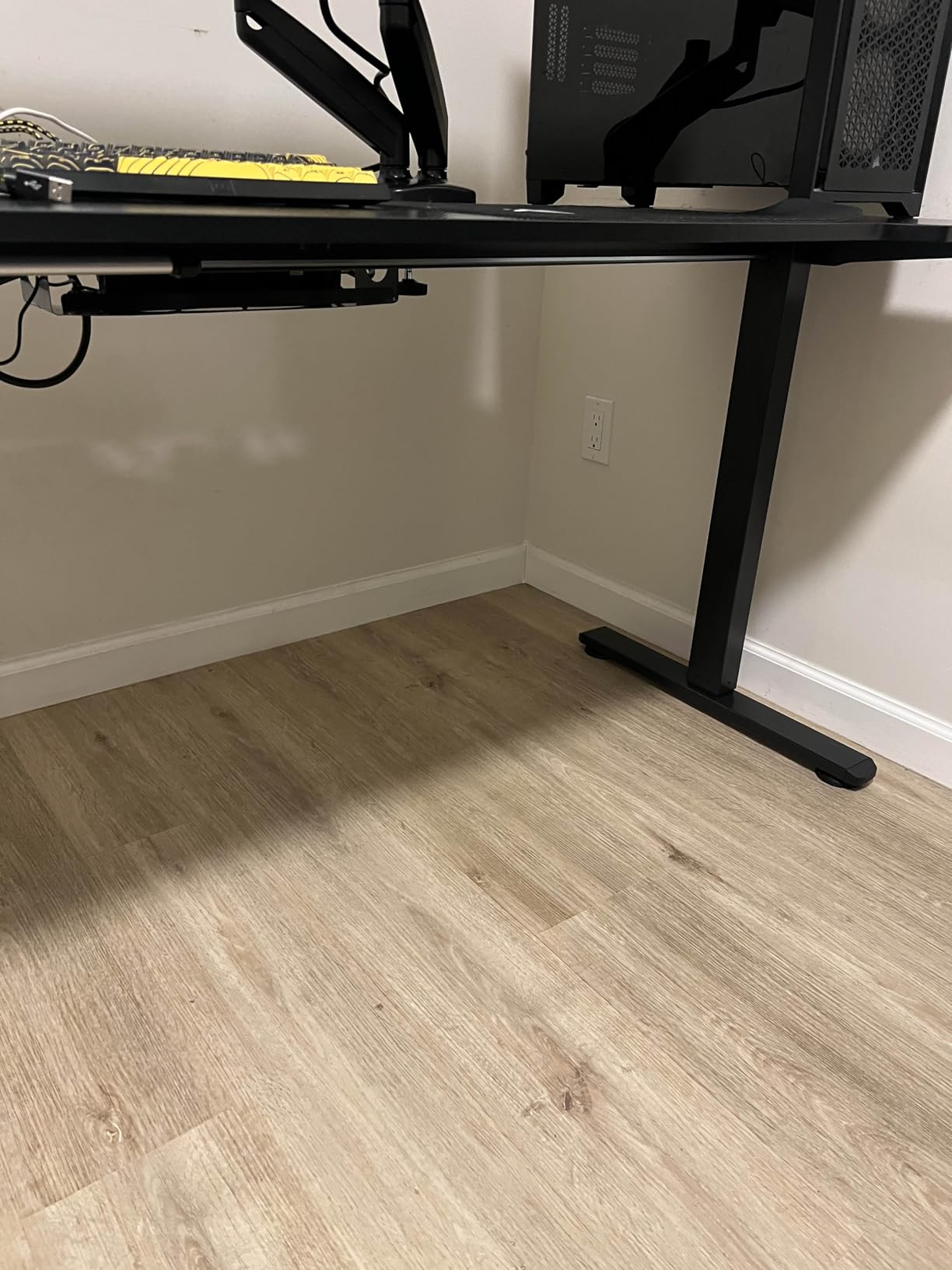 Gaming Standing Desk with LED Lights & Host Shelf, 55 Gaming Standing Desk with LED Lights & Host Shelf, 55