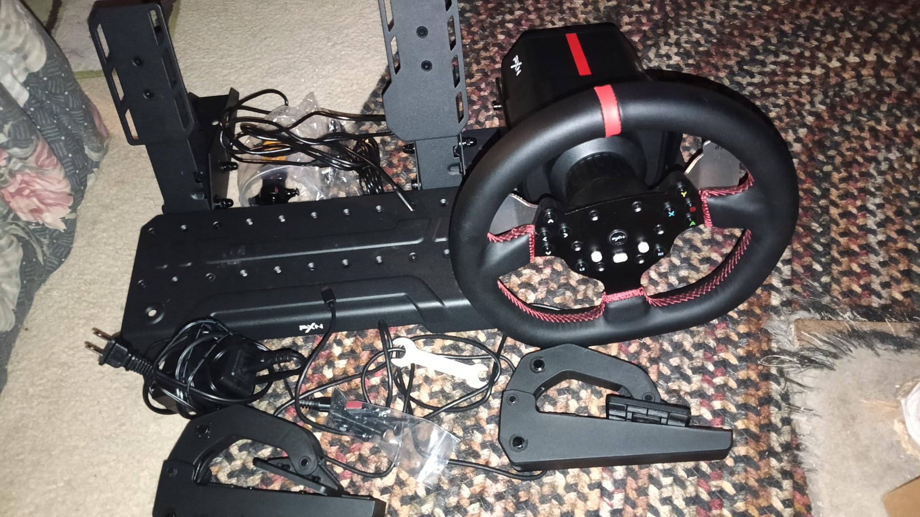 PXN Direct Drive Racing Wheel, V10 Ultra Gaming Steering Wheel - 3.2Nm Force Feedback Steering Wheel for PC/Xbox/ PS4, 270mm Leather Wheel with 4 Paddle Shifters, Adjustable Pedals Customer Review PXN Direct Drive Racing Wheel, V10 Ultra Gaming Steering Wheel - 3.2Nm Force Feedback Steering Wheel for PC/Xbox/ PS4, 270mm Leather Wheel with 4 Paddle Shifters, Adjustable Pedals - Customer Photo 2