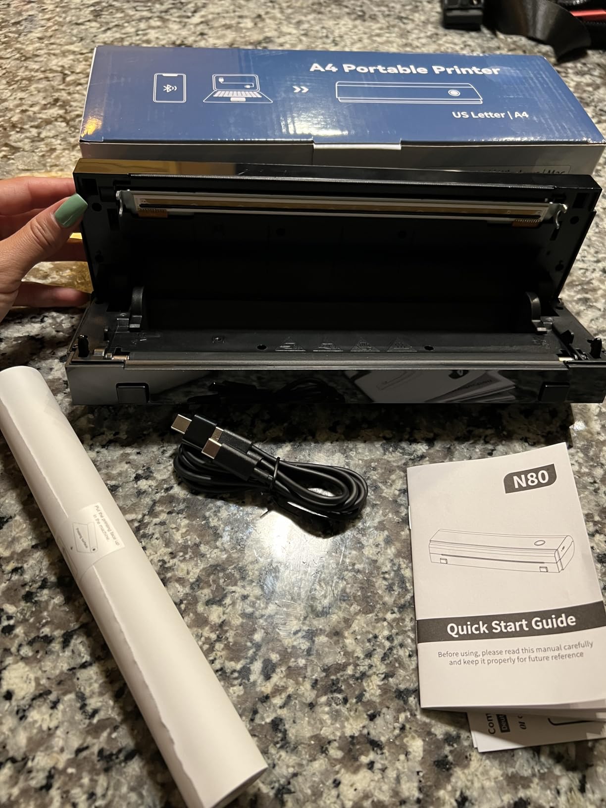 Portable Printers Wireless for Travel, N80 Wireless Thermal Printer Bluetooth Inkless Printer Support 8.5