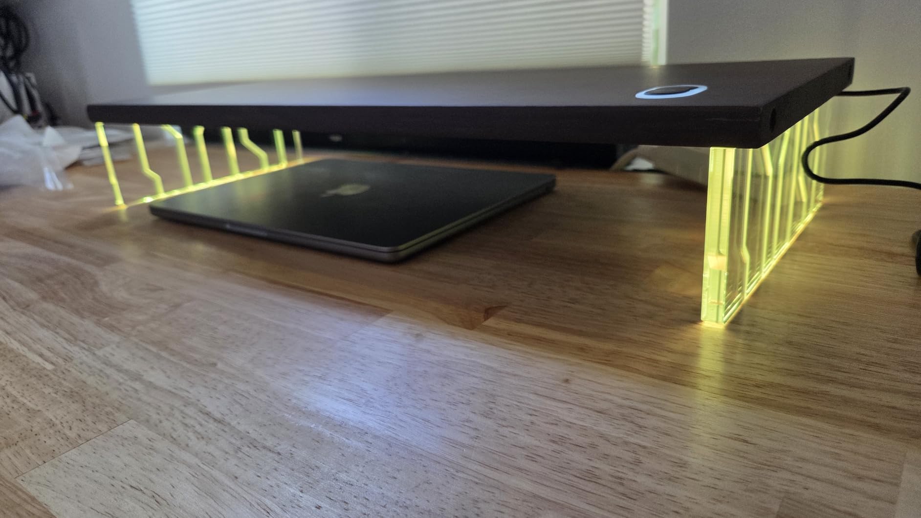 Veyro Gaming Monitor Stand For Desk with Acrylic Legs & 18-Color RGB LED Light - Gaming Monitor Riser and Wooden Monitor Stands for Monitors, Laptops & Gaming PCs – Ergonomic Acrylic Desk Riser Customer Review Veyro Gaming Monitor Stand For Desk with Acrylic Legs & 18-Color RGB LED Light - Gaming Monitor Riser and Wooden Monitor Stands for Monitors, Laptops & Gaming PCs – Ergonomic Acrylic Desk Riser - Customer Photo 2