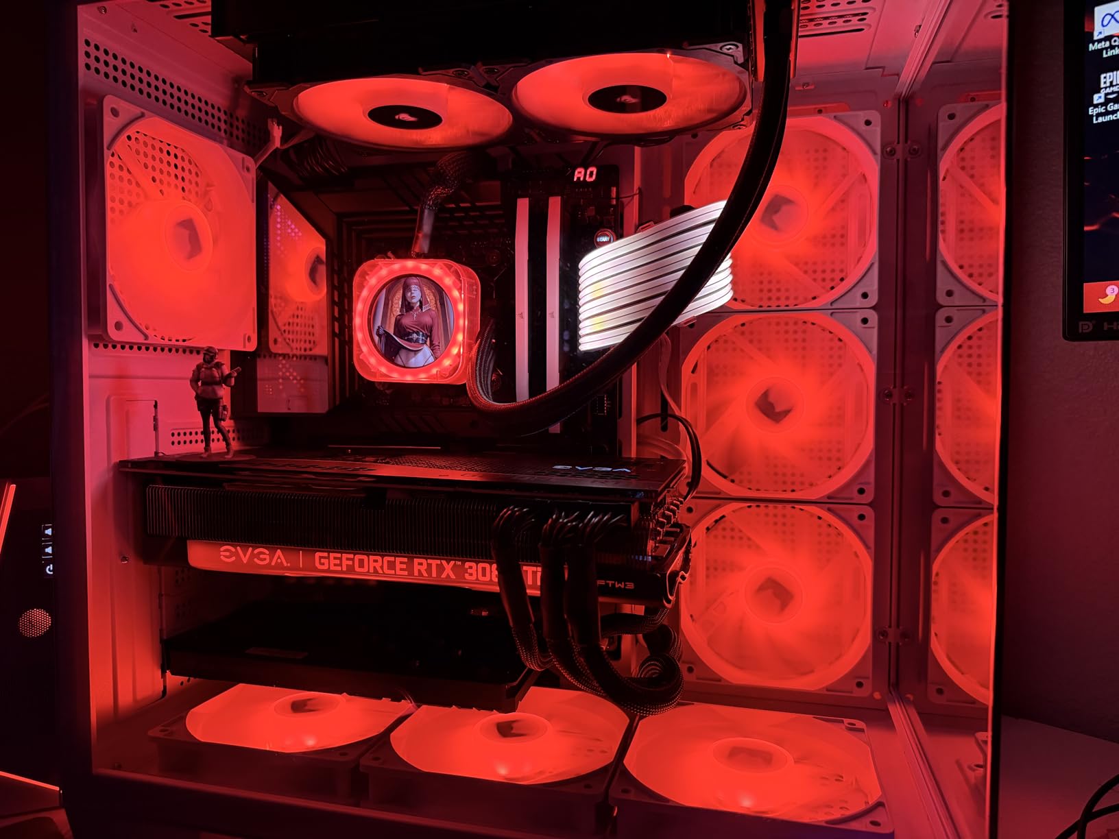 H1 HYXN ATX PC Case - Pre-Installed with 7 PWM ARGB Fans - Dual Cavity Mid-Tower PC Gaming Case - with Type-C - Can Hold up to 3X 360mm heatsinks simultaneously (Pink, H1) - Customer Photo 1