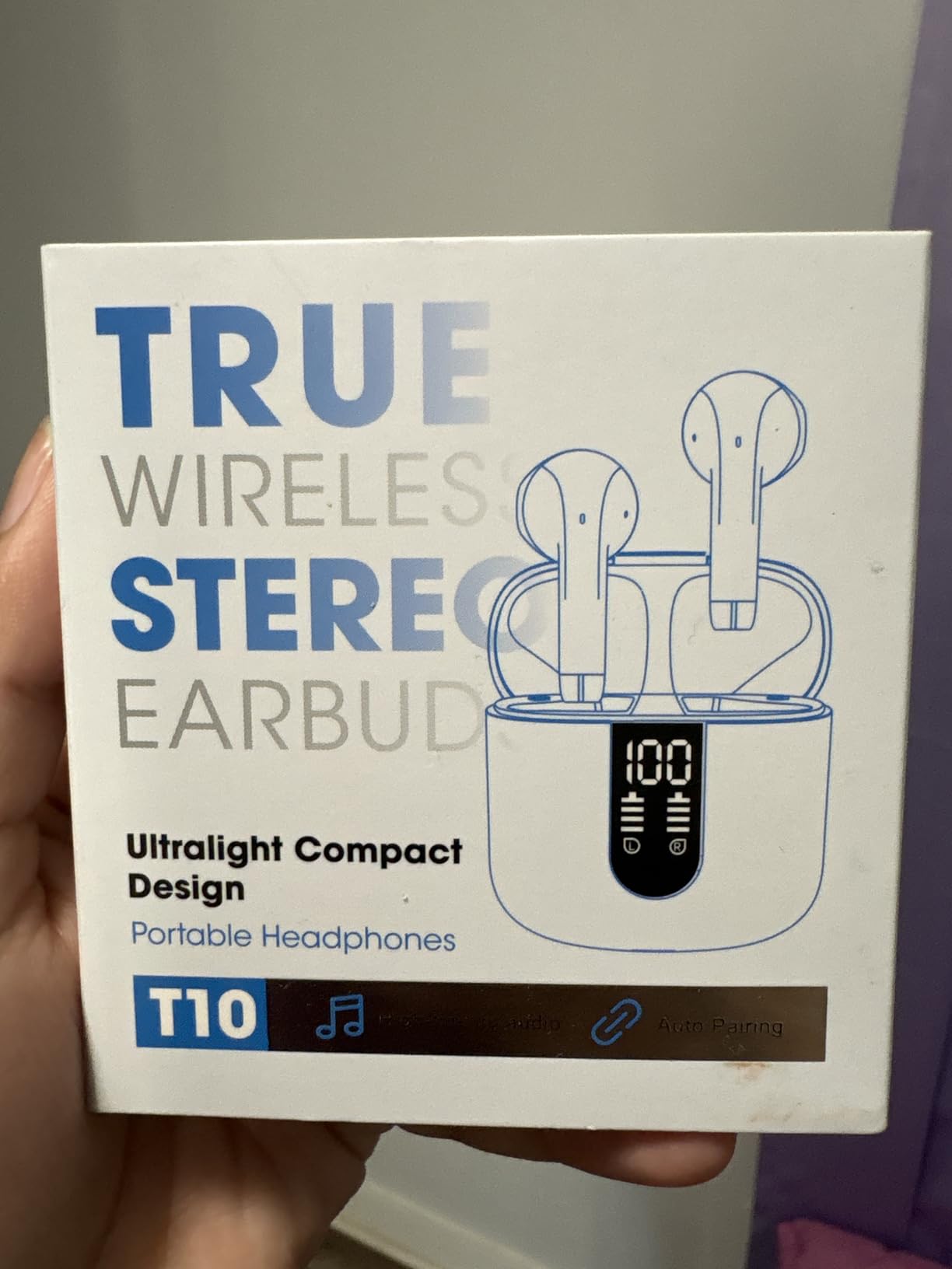 Wireless Earbuds, Bluetooth Headphones with Deep Bass Stereo, 48H Playback Ear Buds with LED Power Display, Lightweight, IPX7, in-Ear Earphones with Mic for iPhone/Android/iPad, Black Customer Review Wireless Earbuds, Bluetooth Headphones with Deep Bass Stereo, 48H Playback Ear Buds with LED Power Display, Lightweight, IPX7, in-Ear Earphones with Mic for iPhone/Android/iPad, Black - Customer Photo 5