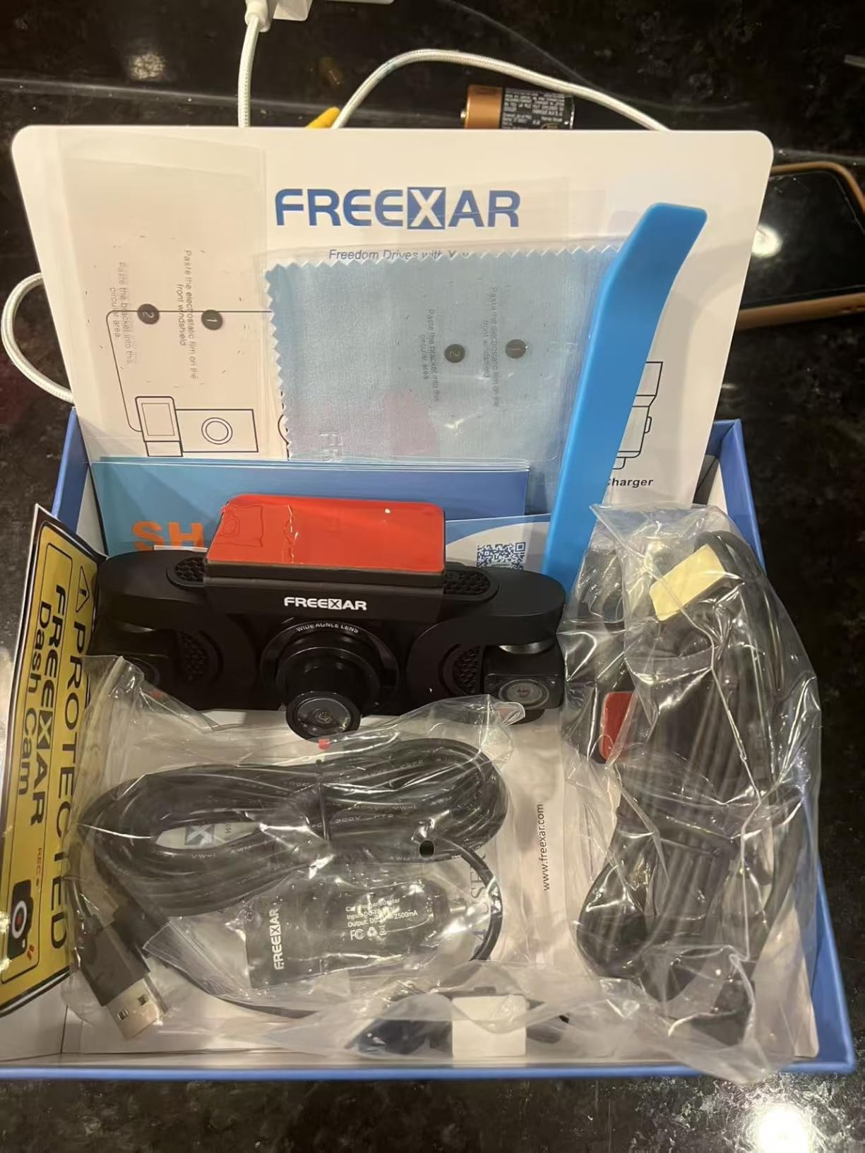FREEXAR 4K 360° Dash Cam, 4-Channel Dash Camera for Cars, Full Coverage Front Rear Left Right Inside with GPS, 5.8GHz Wi-Fi & App, Night Vision, Voice Control, 24H Parking Mode, 128GB Card Included Customer Review FREEXAR 4K 360° Dash Cam, 4-Channel Dash Camera for Cars, Full Coverage Front Rear Left Right Inside with GPS, 5.8GHz Wi-Fi & App, Night Vision, Voice Control, 24H Parking Mode, 128GB Card Included - Customer Photo 4