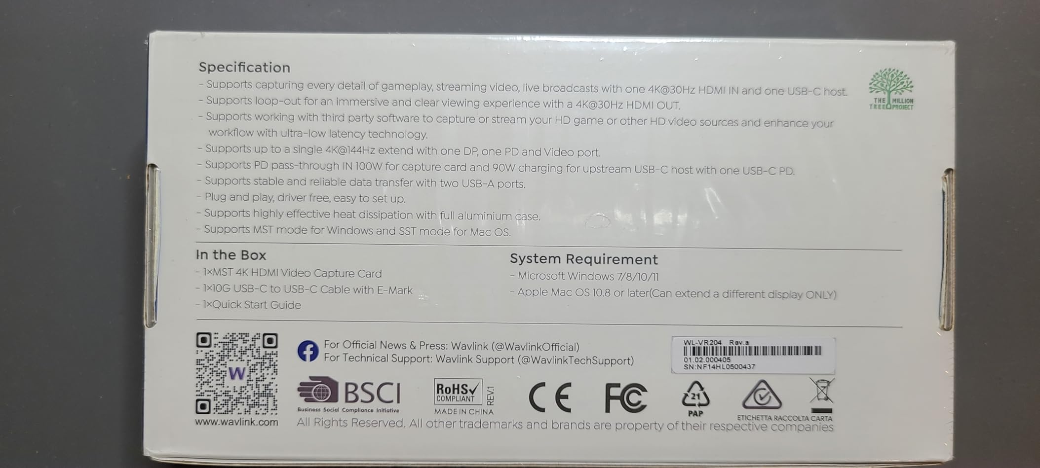WAVLINK Video Capture Card, HDMI Capture Card for Streaming, 4k@30Hz Capture& Loop-Out, Single 4K@144Hz Display, 100W PD, Compatible with PS5/Xbox/Switch, OBS, Windows/Mac customer photo 1