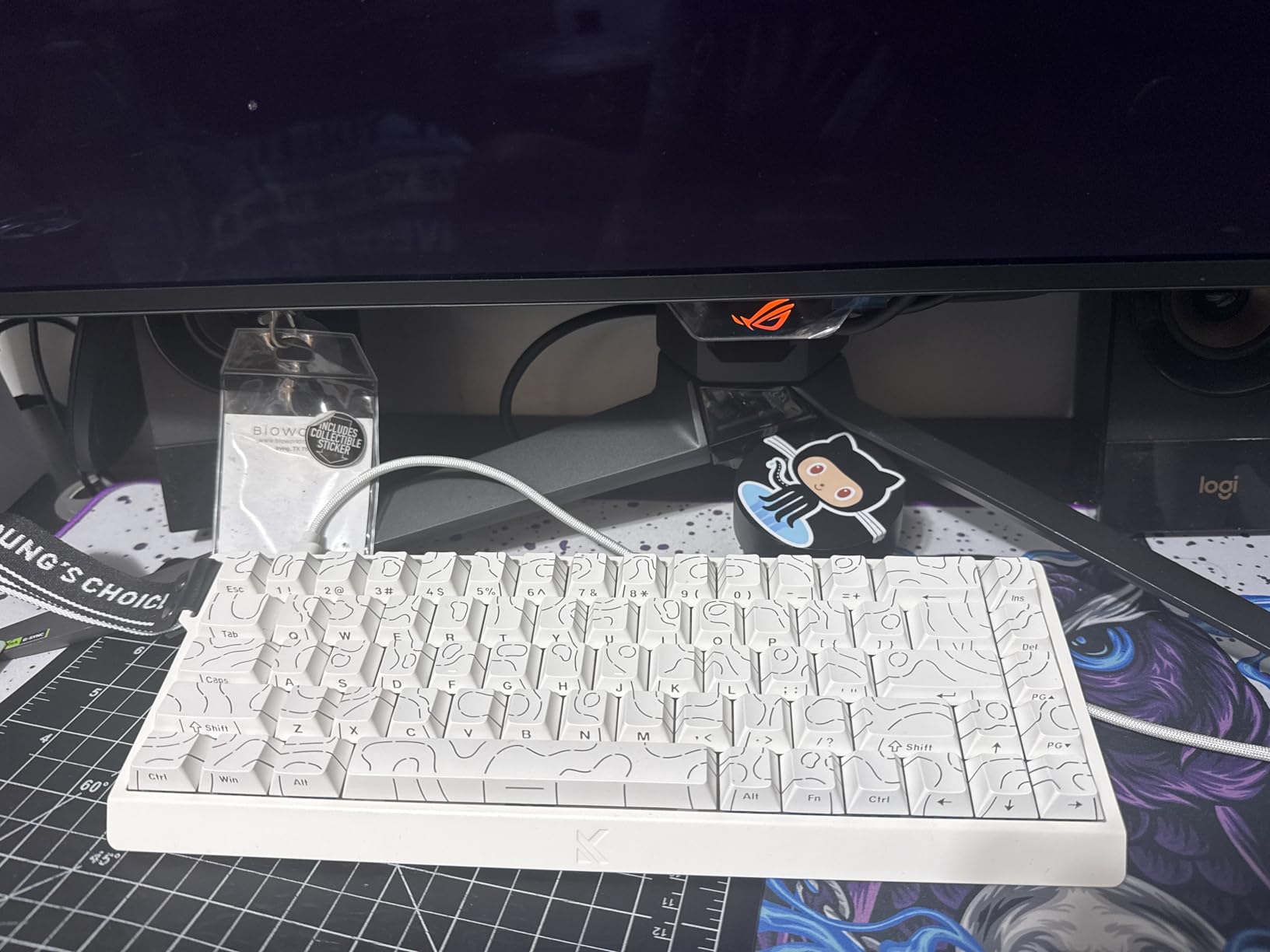 MCHOSE ACE 68 60% Mechanical Gaming Keyboard Wired Rapid Trigger Hall Effect Keyboard Magnetic Switch Adjustable Actuation 8000Hz Polling Rate Hot Swap RGB Small Keyboards PC Laptop White Topographic - Customer Photo 1