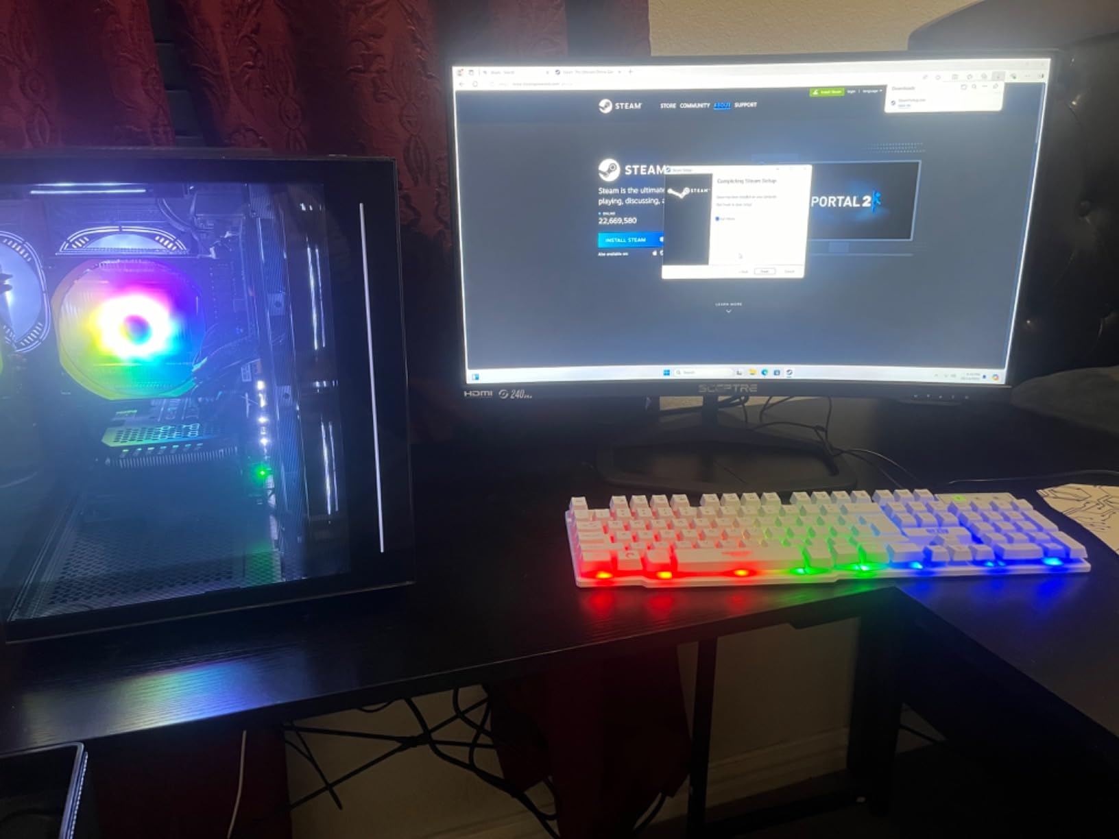 Desktop Computers, Core i5-12400F, Gaming PC, GeForce RTX 3050 6G, 32G RAM, 1TB NVMe SSD, Pre Built Tower Computer Gamer, Work, Home and Business WiFI6 White - Customer Photo 3