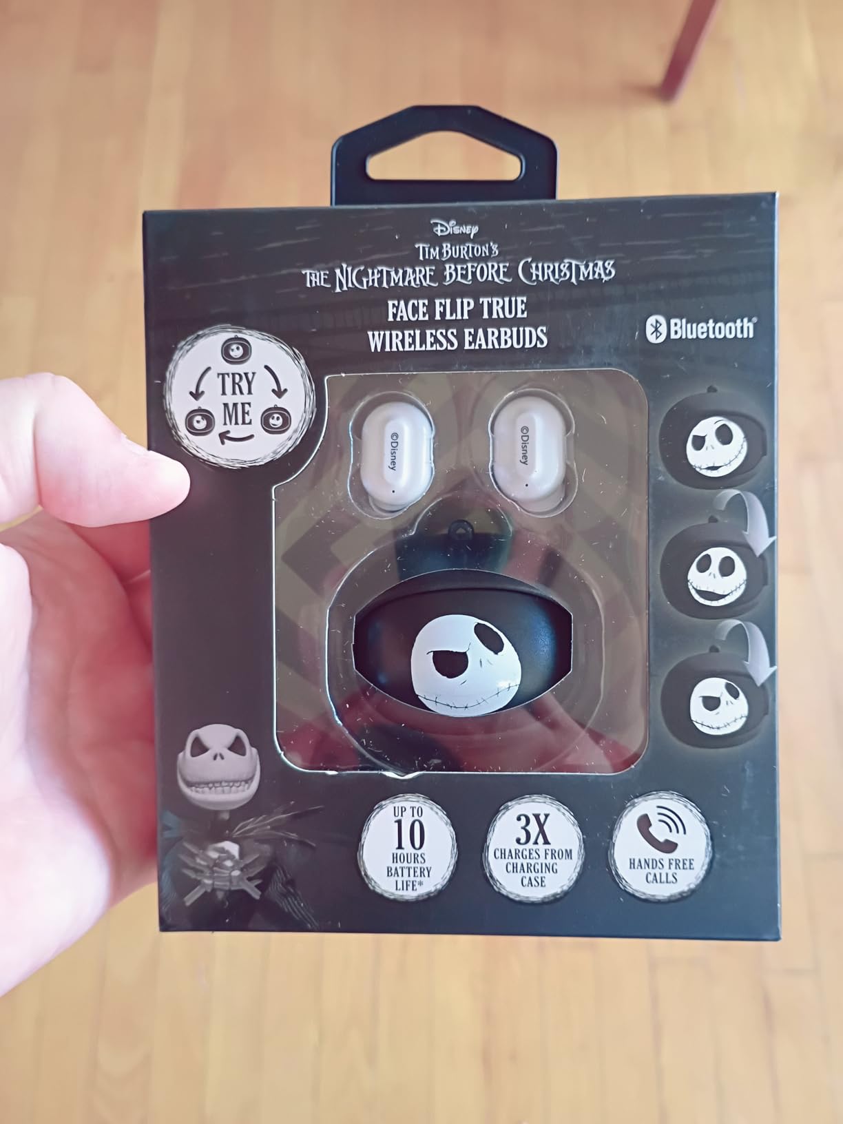 iJoy The Nightmare Before Christmas Wireless Earbuds W/Charging Case | Rotating Earbud Case Features 3 Jack Skellington Designs | Jack Skellington Bluetooth Earbuds W/Up to 10 Hrs Battery Life - Customer Photo 2