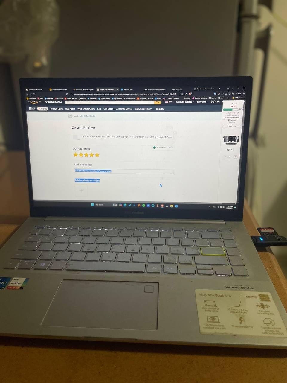 ASUS ROG Strix G16 Gaming Laptop, NVIDIA RTX 5060, Intel i7-14650HX, 16 inch 1920x1200 FHD+ 165Hz 3ms, WiFi 7, Dolby Atmos, Hires Audio, HD+ Cam, 64 GB DDR5, 4 TB SSD, Windows 11 Pro, Accessories - Customer Photo 2