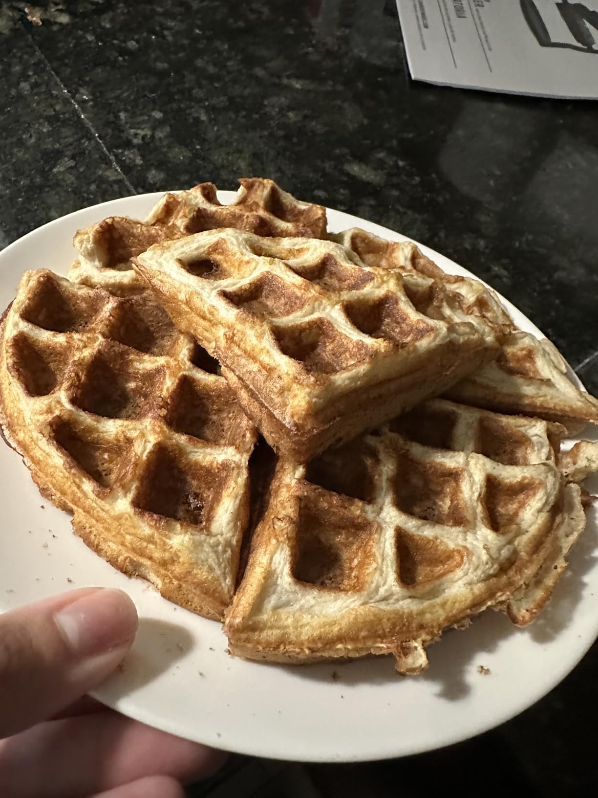 BELLA (13591) Classic Rotating Non-Stick Belgian Waffle Maker with Removable Drip Tray & Folding Handle, Pro Black, 4.67 lb. - Customer Photo 2