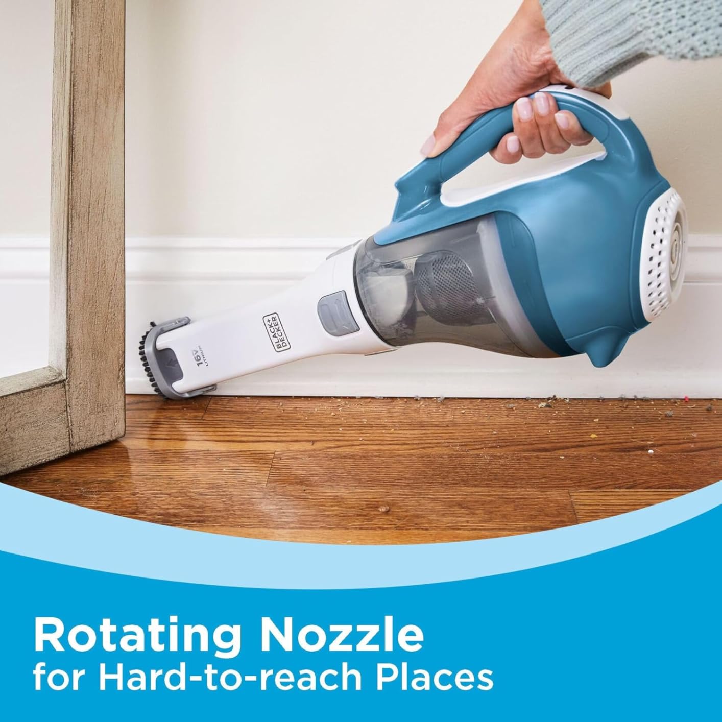 BLACK+DECKER dustbuster AdvancedClean Handheld Vacuum Cordless, Compact Home and Car Vacuum with Crevice Tool ,Rotating Nozzle and Charging Station, Large Dust Bowl (CHV1410L) - Customer Photo 1