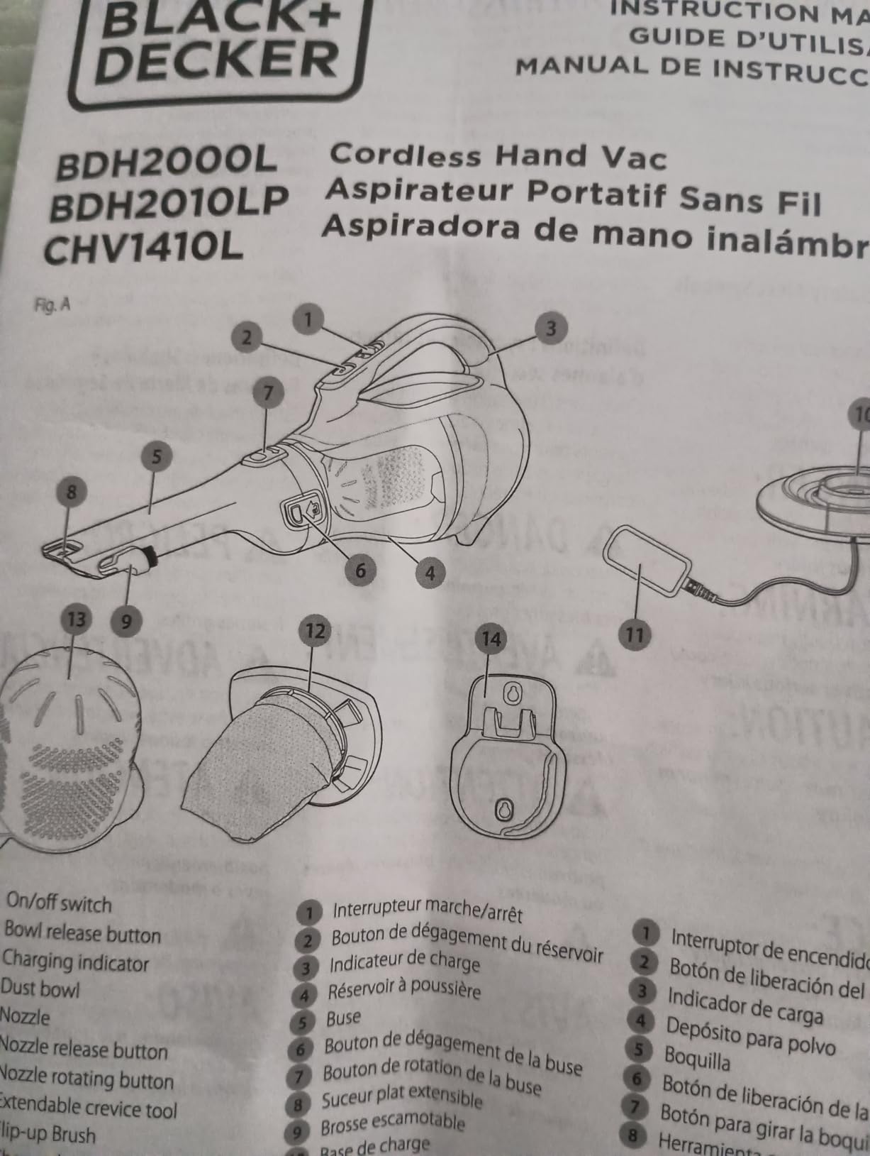 BLACK+DECKER dustbuster AdvancedClean Handheld Vacuum Cordless, Compact Home and Car Vacuum with Crevice Tool ,Rotating Nozzle and Charging Station, Large Dust Bowl (CHV1410L) - Customer Photo 3