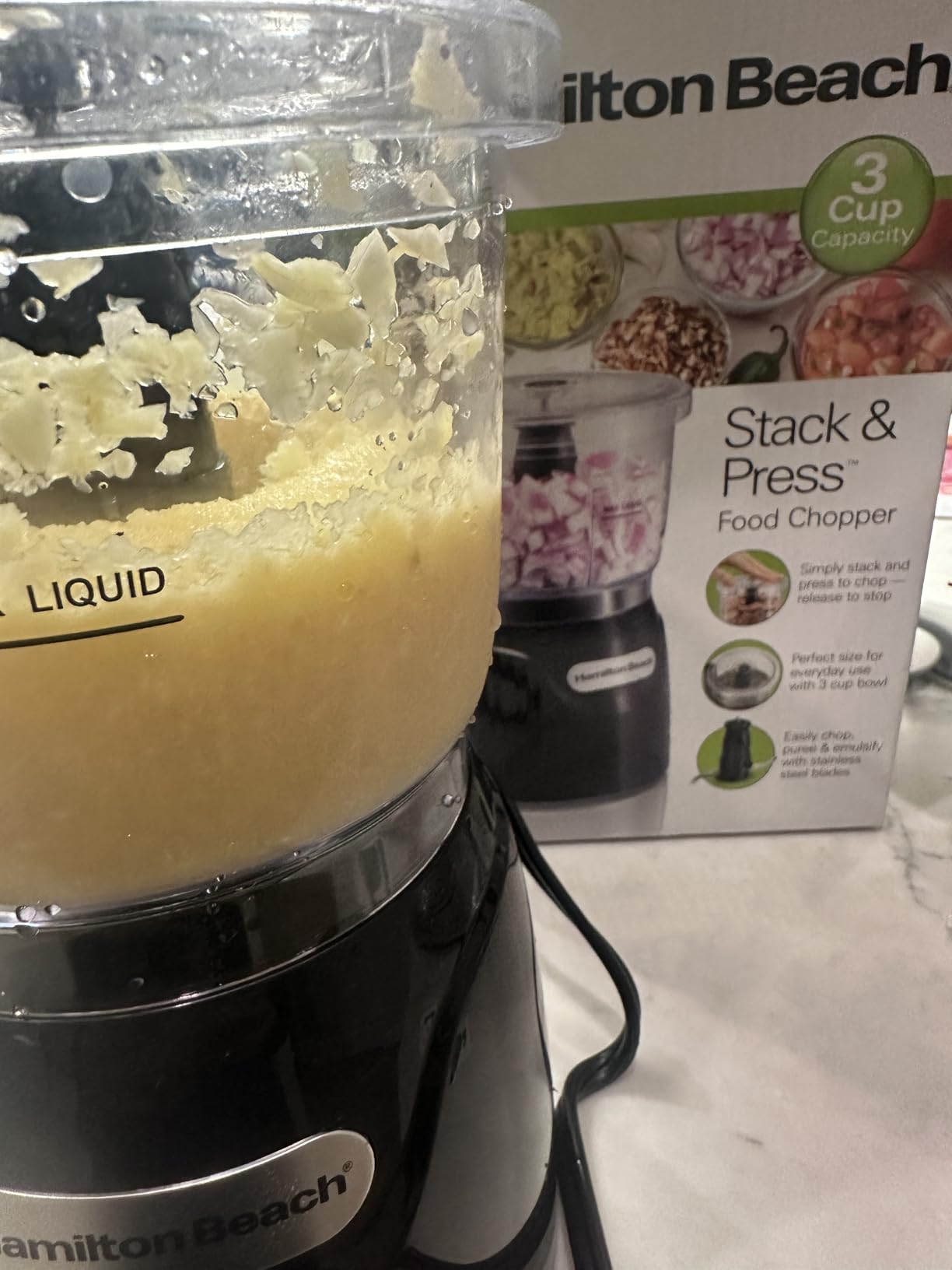 Hamilton Beach Electric Vegetable Chopper & Mini Food Processor, 3-Cup, 350 Watts, for Dicing, Mincing, and Puree, Black (72850) customer photo 1