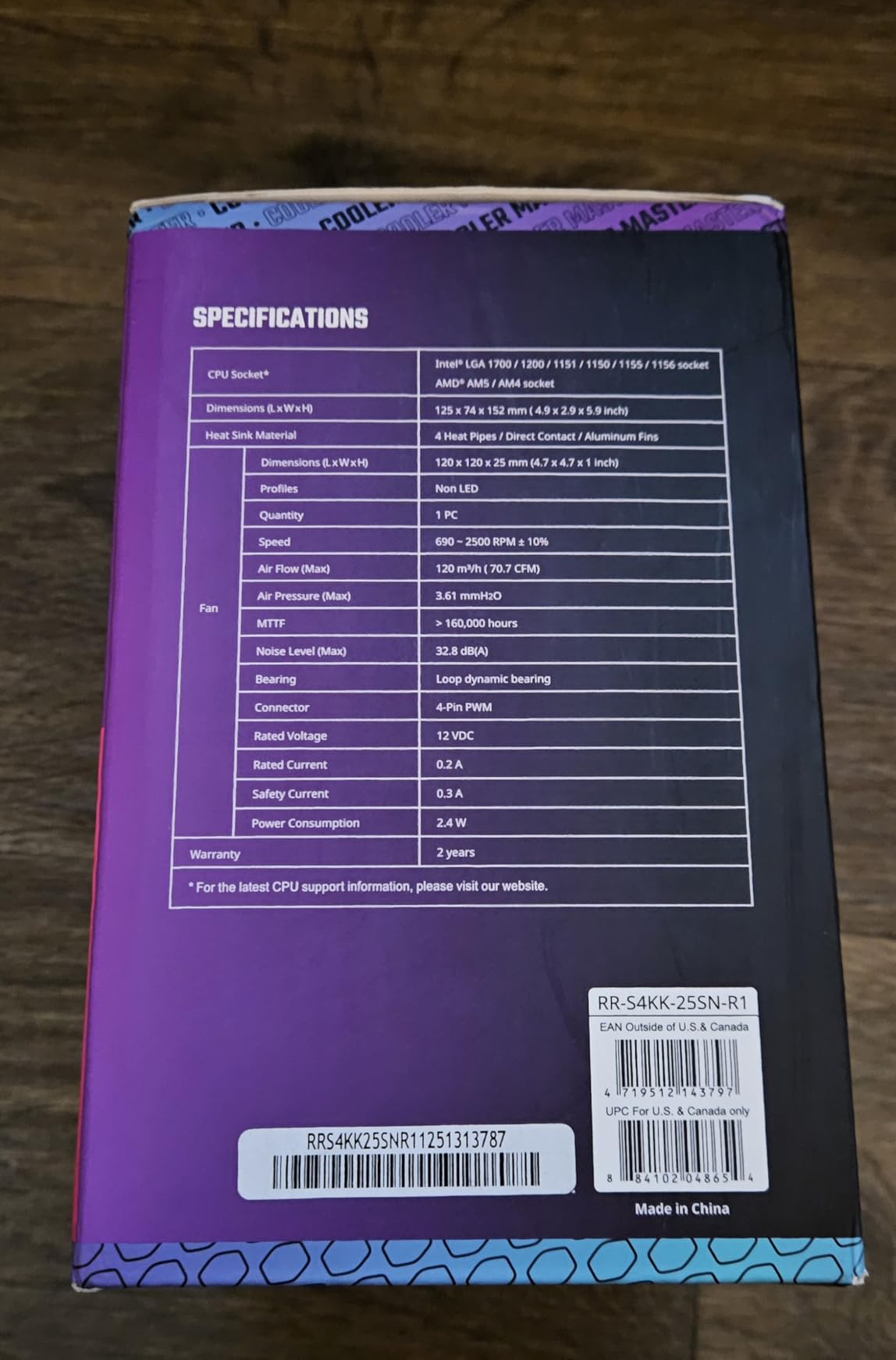 Cooler Master Hyper 212 Pro aRGB CPU Cooler, SickleFlow Edge 120 PWM Fan, Composite 4 Copper Heat Pipes, 152mm Tall, Sleek Top Cover, AMD Ryzen AM5|AM4, Intel LGA 1851|1700 Brackets - Customer Photo 1