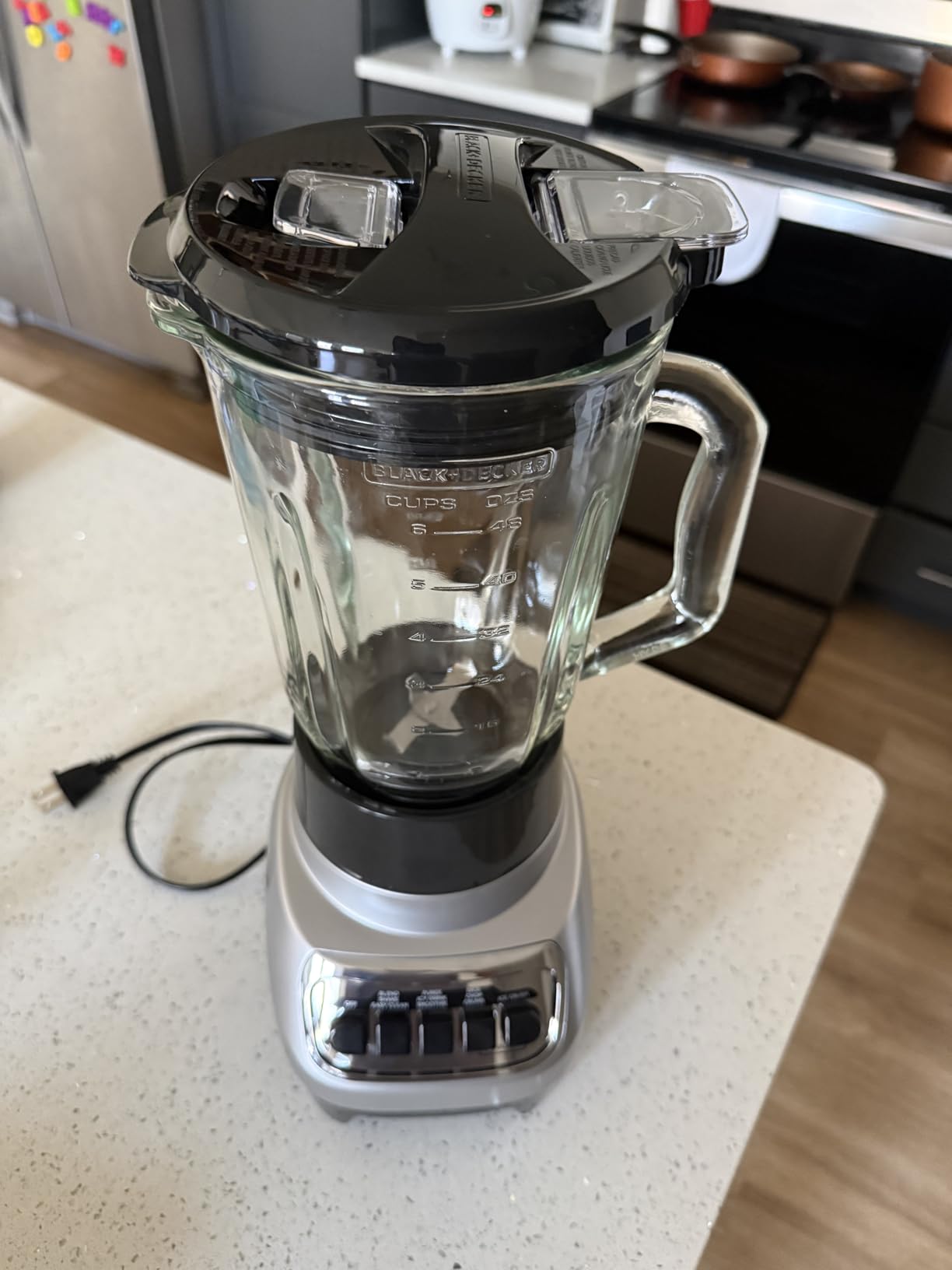 BLACK+DECKER PowerCrush Multi-Function Blender with 6-Cup Glass Jar, 4 Speed Settings, Silver - Customer Photo 1