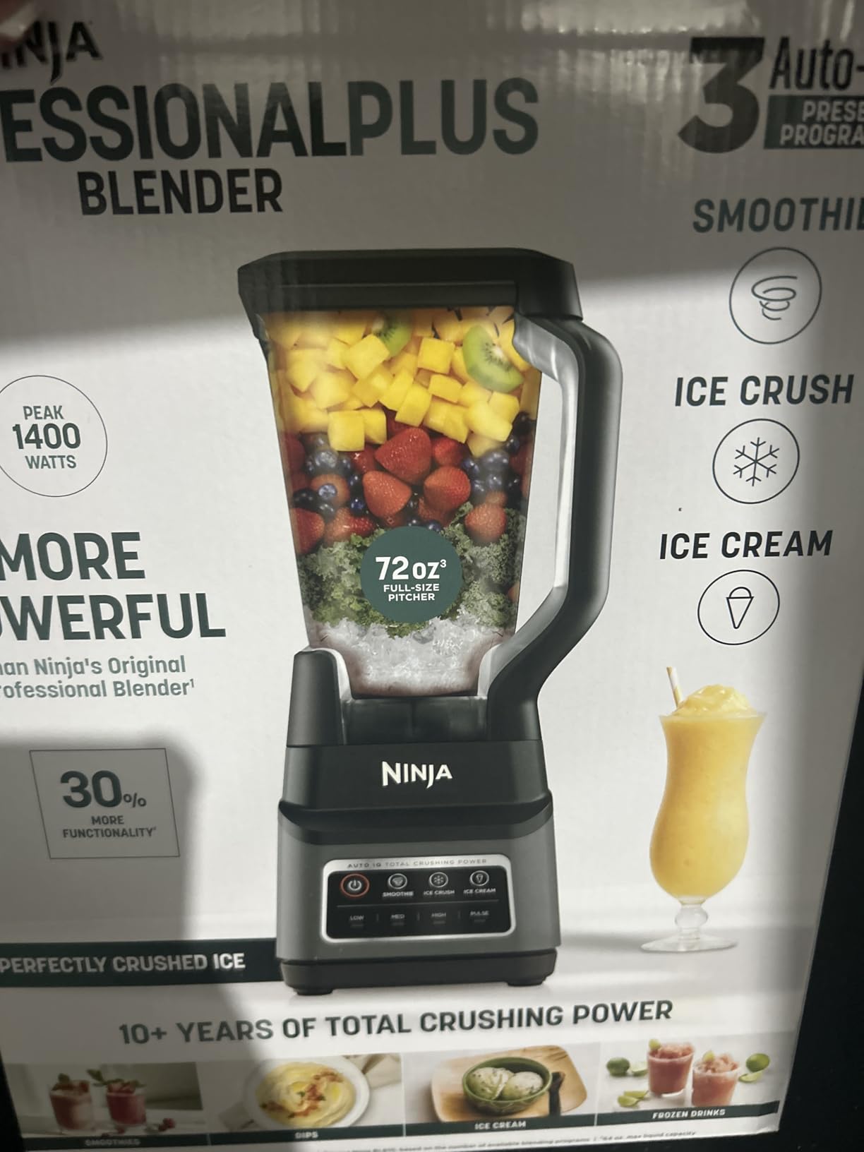 Ninja BN801 Professional Plus Kitchen System, 1400 WP, 5 Functions for Smoothies, Chopping, Dough & More with Auto IQ, 72-oz.* Blender Pitcher, 64-oz. Processor Bowl, (2) 24-oz. To-Go Cups, Grey - Customer Photo 4