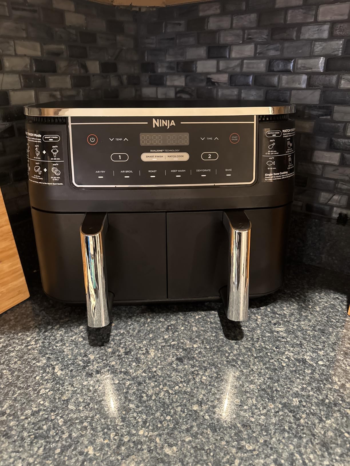 Ninja Foodi 8 Quart 6-in-1 DualZone 2-Basket Air Fryer with 2 Independent Frying Baskets, Match Cook & Smart Finish to Roast, Broil, Dehydrate & More for Quick, Easy Meals, Grey, DZ201 customer photo 1