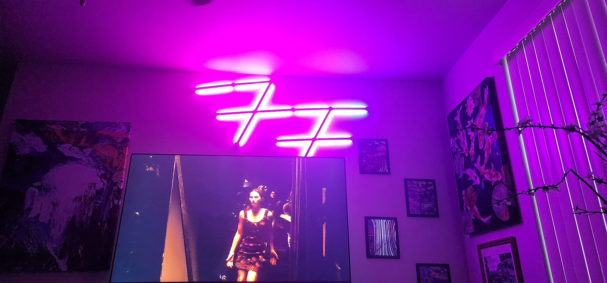 Nanoleaf Lines WiFi Smart RGBW 16M Color LED Dimmable Gaming and Home Decor Wall Lights Smarter Kit (60 Degree Smarter Kit (9 Lines)) - Customer Photo 4