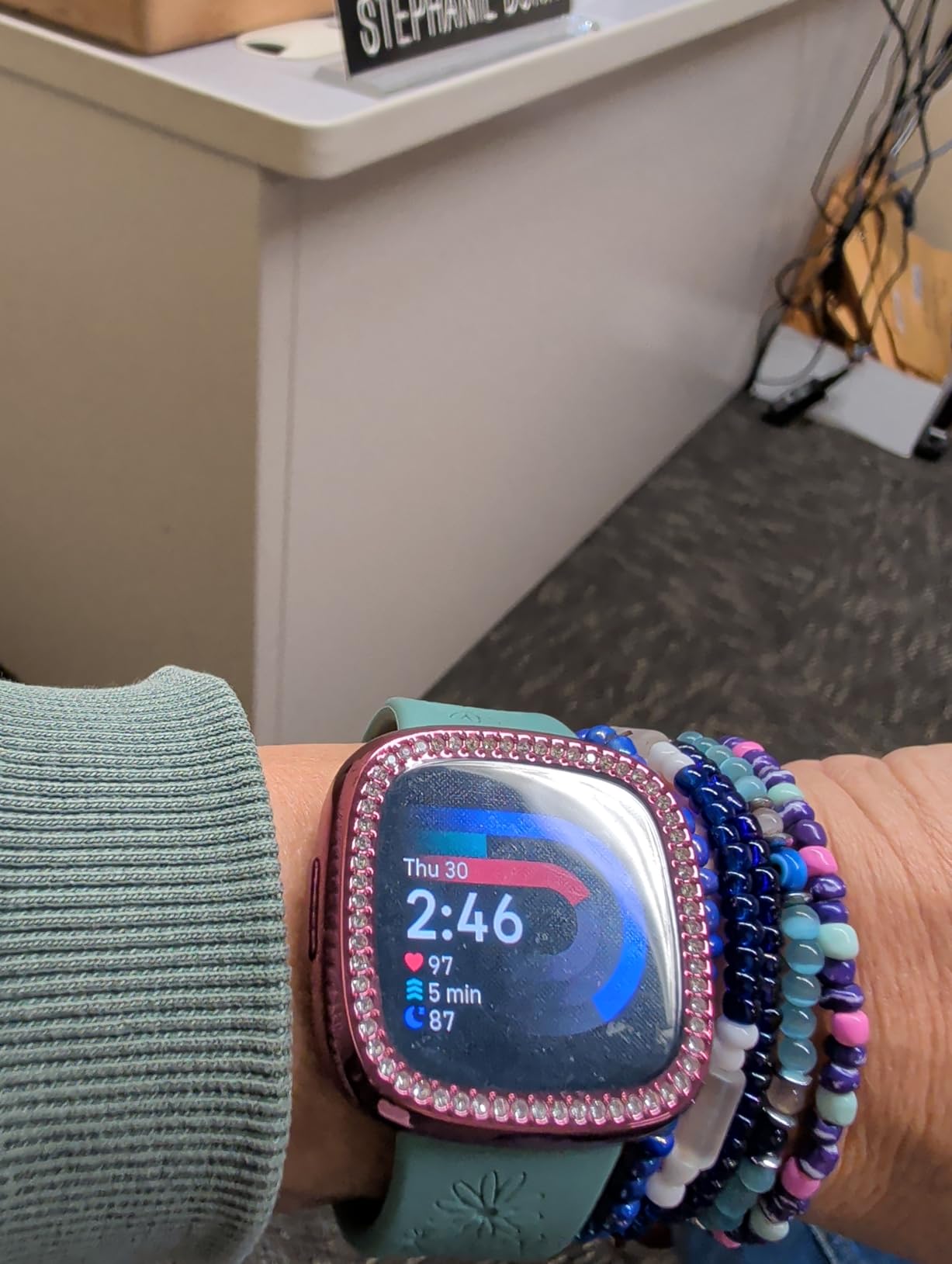 Fitbit Versa 4 Fitness Smartwatch with Daily Readiness - 3-Month Google Health Premium Membership Included - GPS, 24/7 Heart Rate, 40+ Exercise Modes, Sleep Tracking - Waterfall Blue/Platinum customer photo 1