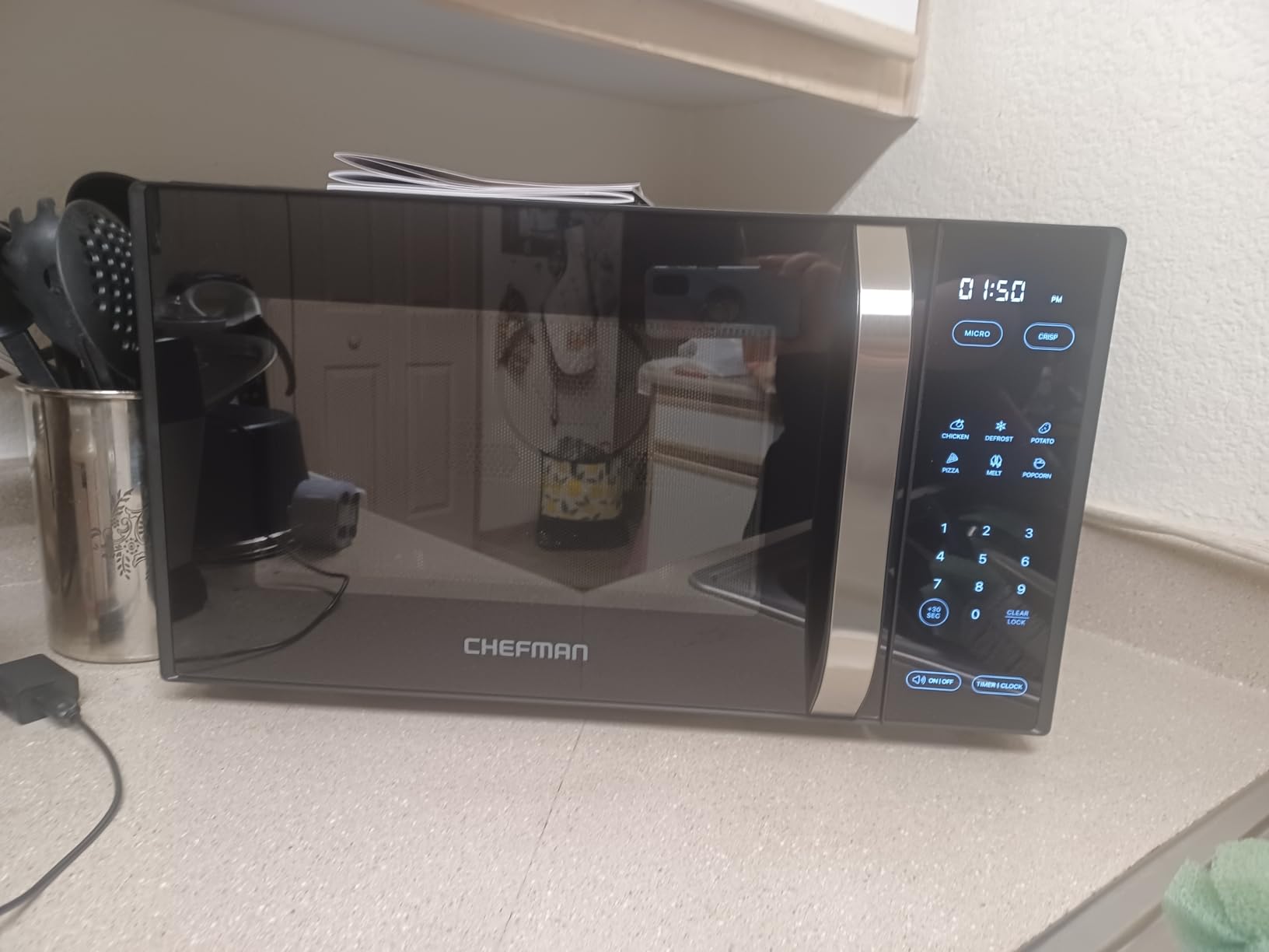Chefman MicroCrisp Countertop Digital Microwave Oven, Unique 