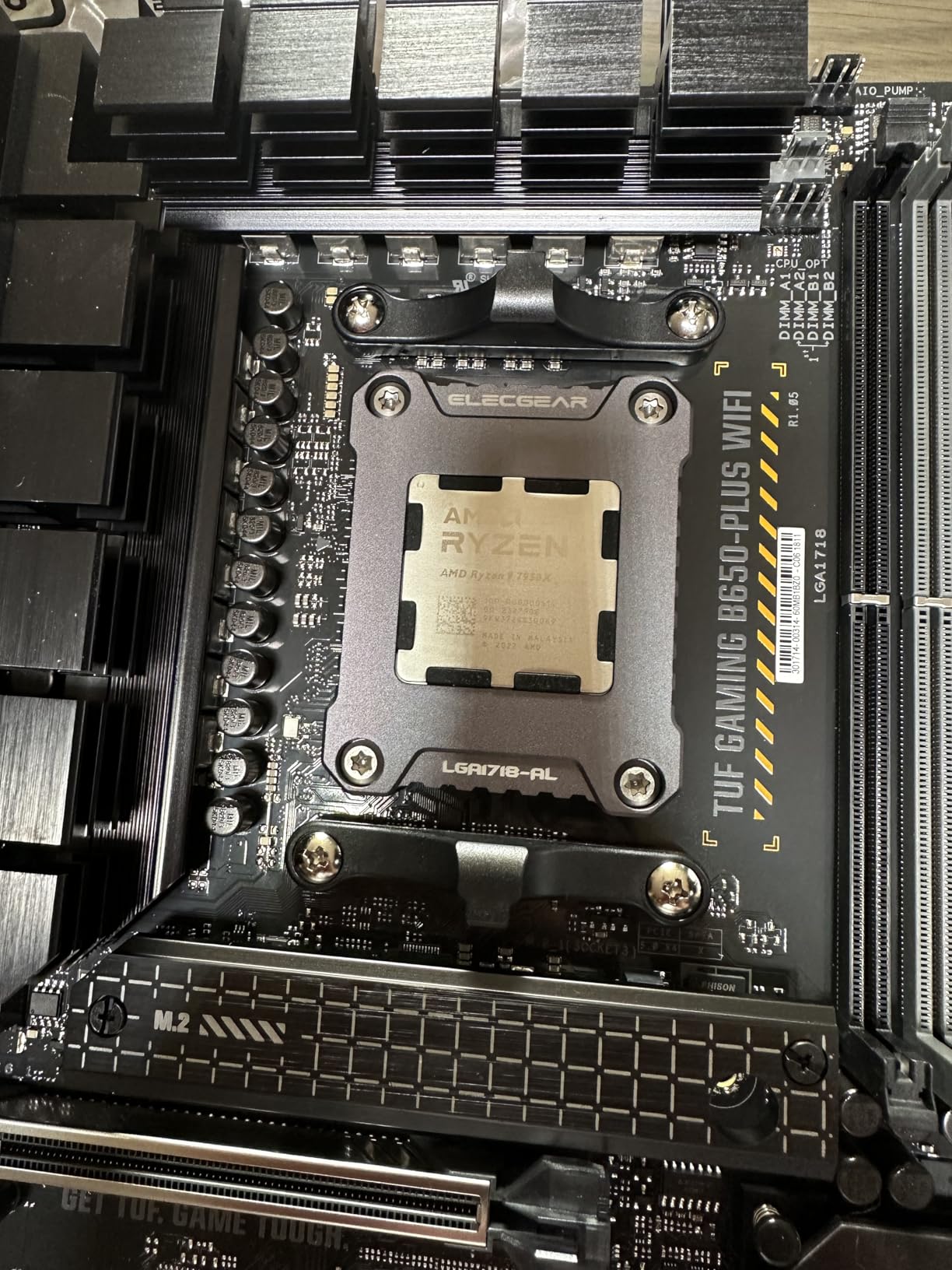ASUS TUF GAMING B650-PLUS WIFI AMD B650 AM5 Ryzen™ Desktop 9000 8000 and 7000 ATX motherboard, 14 power stages, PCIe® 5.0 M.2 , DDR5 memory, WiFi 6 and 2.5 Gb Ethernet, USB4® support Aura Sync Customer Review ASUS TUF GAMING B650-PLUS WIFI AMD B650 AM5 Ryzen™ Desktop 9000 8000 and 7000 ATX motherboard, 14 power stages, PCIe® 5.0 M.2 , DDR5 memory, WiFi 6 and 2.5 Gb Ethernet, USB4® support Aura Sync - Customer Photo 1
