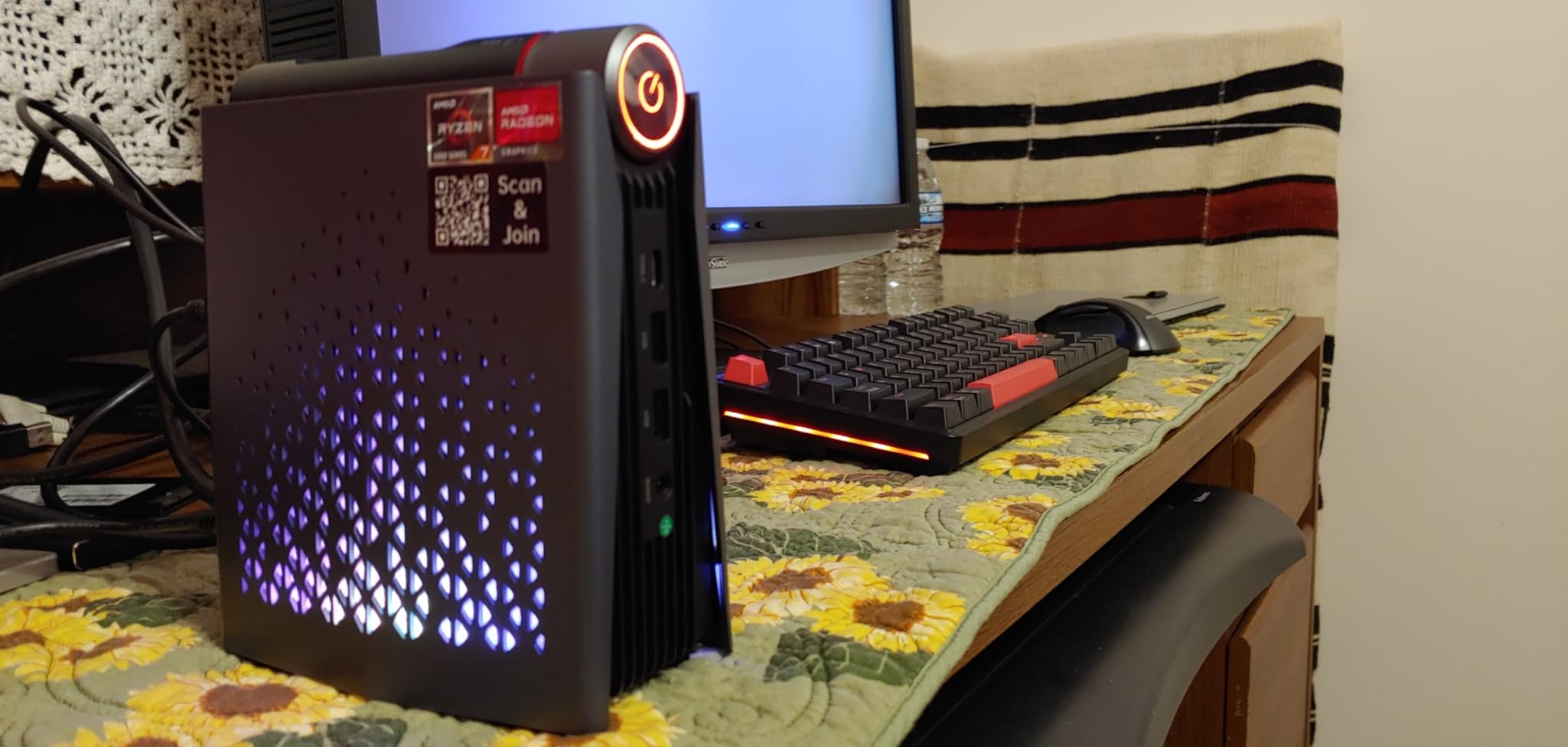 ACEMAGICIAN [Gaming PC] Ryzen Mini PC, AMD Ryzen 7 5700U(up to 4.3Ghz) 16GB DDR4 512GB NVME SSD Mini Desktop Computer, Mini Computers [WiFi6/BT5.2] [4K UHD/RGB Lights/3 Adjustable Mode PC Gaming] - Customer Photo 1