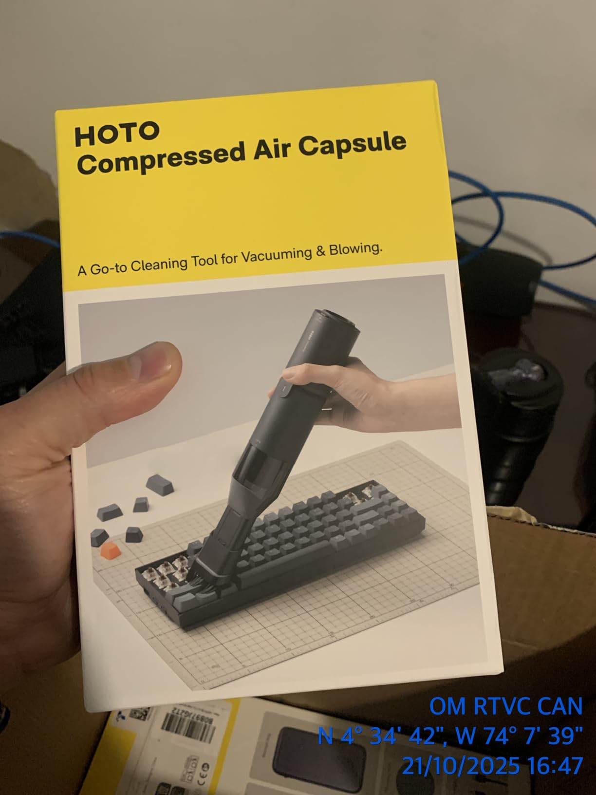 HOTO Handheld Vacuum Cleaner Cordless, Desk Vacuum Cleaner Compressed Electric Air Duster 15000Pa Suction, 4-in-1 Portable Vortex Vacuum Dust Buster Air Blower for Computer, Keyboard - Customer Photo 3