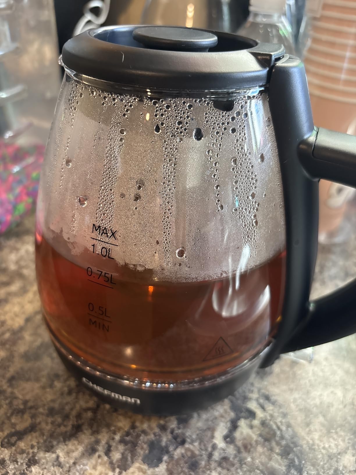 Chefman Electric Kettle with Tea Infuser, 1L 1500W, Removable Lid for Easy Cleaning, Boil-Dry Protection, Stainless Steel Filter, BPA Free, Auto Shut Off Hot Water Boiler, Small Electric Tea Kettle - Customer Photo 1