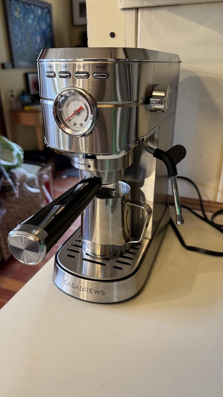 CASABREWS CM5418 Espresso Machine 20 Bar, Stainless Steel Espresso Maker with Milk Frother, Compact Cappuccino Machine for Home, Espresso Coffee Machine, Gift for Her, Gift for Family, Black Customer Review CASABREWS CM5418 Espresso Machine 20 Bar, Stainless Steel Espresso Maker with Milk Frother, Compact Cappuccino Machine for Home, Espresso Coffee Machine, Gift for Her, Gift for Family, Black - Customer Photo 1