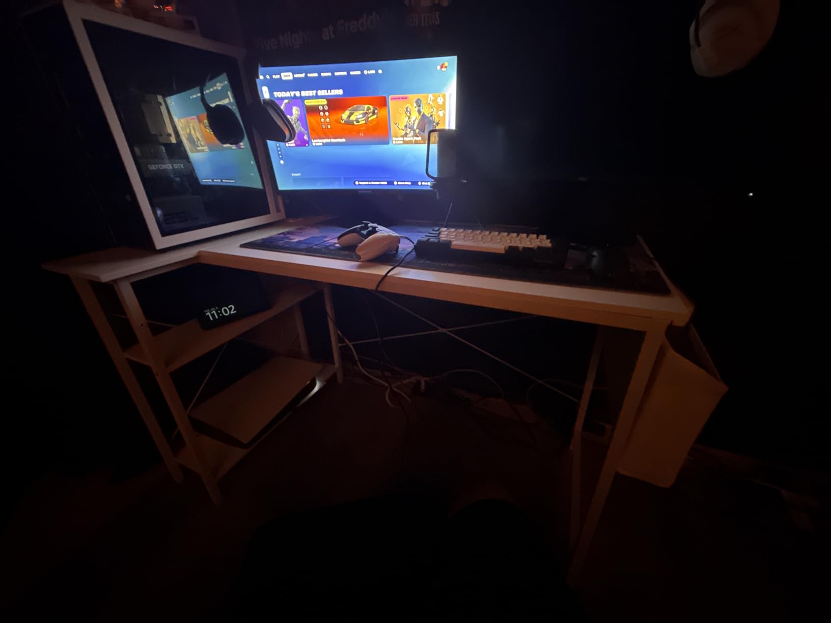 TIQLAB Small L Shaped Computer Gaming Corner Desk with Power Outlets, Reversible Shelves for Study, Writing Table for Home, Office, Bedroom, Living Room, 40 inches, Black Customer Review TIQLAB Small L Shaped Computer Gaming Corner Desk with Power Outlets, Reversible Shelves for Study, Writing Table for Home, Office, Bedroom, Living Room, 40 inches, Black - Customer Photo 4