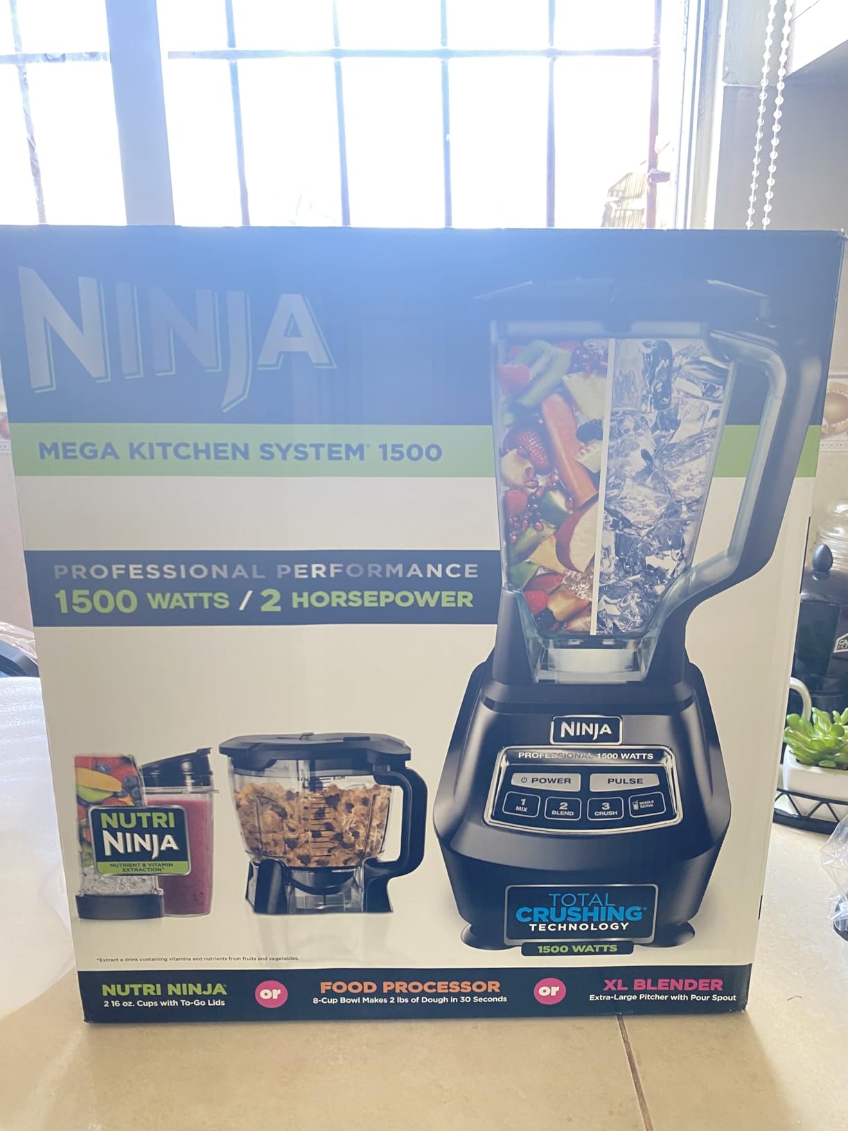 Ninja Blender, Kitchen System for-Smoothie, Frozen, Extract, Chop & Dough, Pitcher, 8-cup Food Processor Bowl, Smoothie Cup, Ninja Total Crushing, 1200 Watt, BPA Free, Dark Grey, BR601AMZ - Customer Photo 4