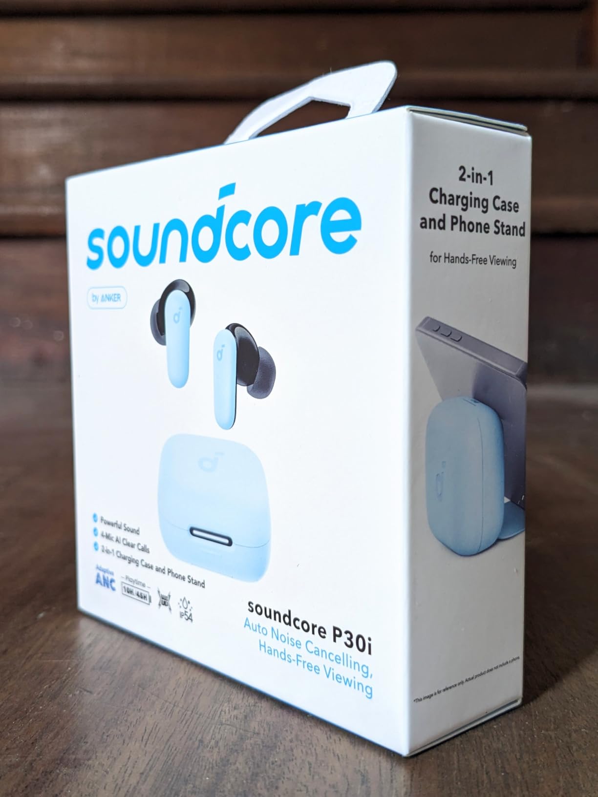 Soundcore P30i by Anker Noise Cancelling Earbuds, Strong and Smart Noise Cancelling, Powerful Bass, 45H Playtime, 2-in-1 Case and Phone Stand, IP54, Wireless Earbuds, Bluetooth 5.4 (Black) - Customer Photo 5