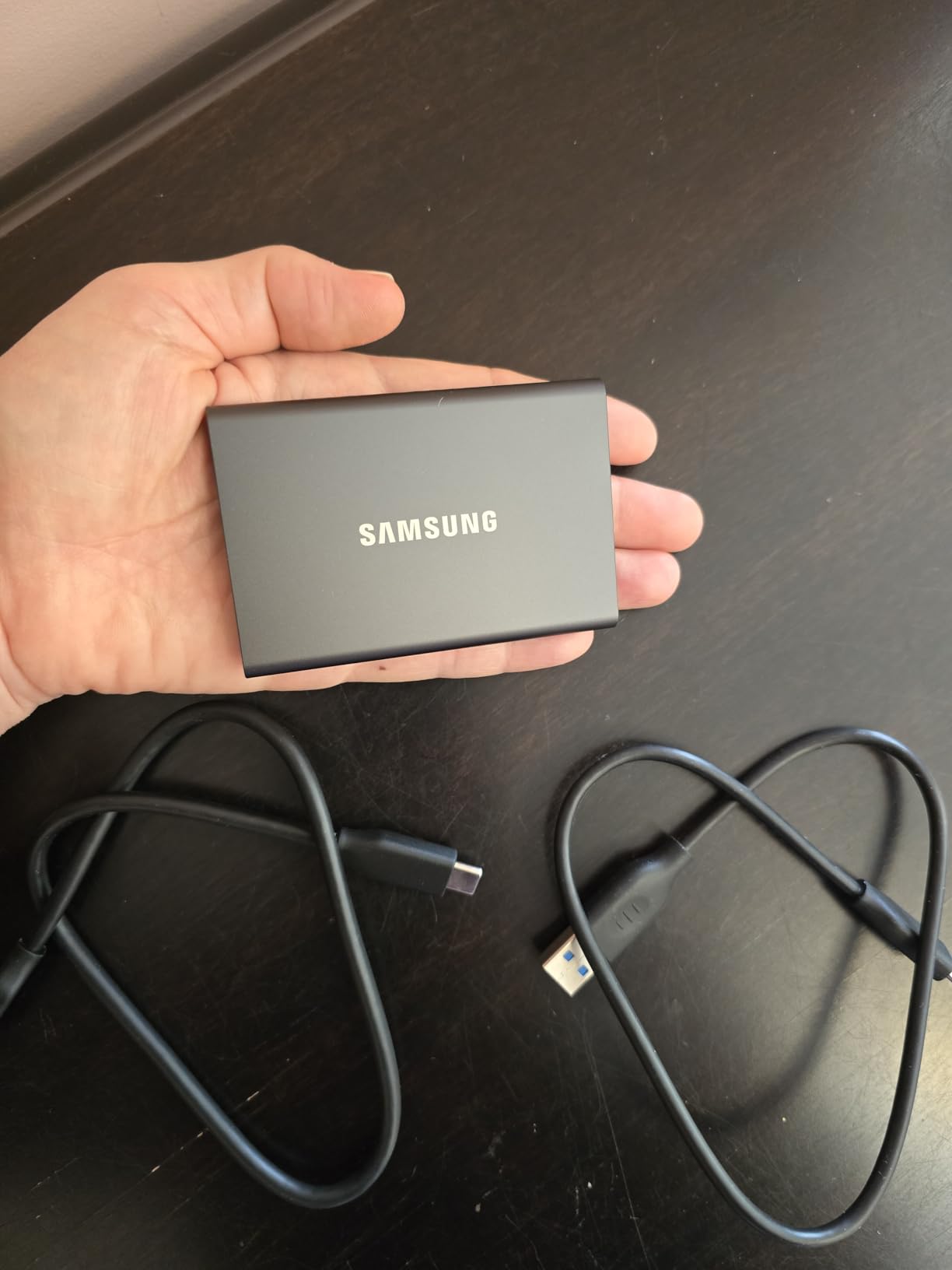 SAMSUNG T7 Portable SSD, 4TB External Solid State Drive, Speeds Up to 1,050MB/s, USB 3.2 Gen 2, Reliable Storage for Gaming, Students, Professionals, MU-PC4T0T/AM, Gray - Customer Photo 2