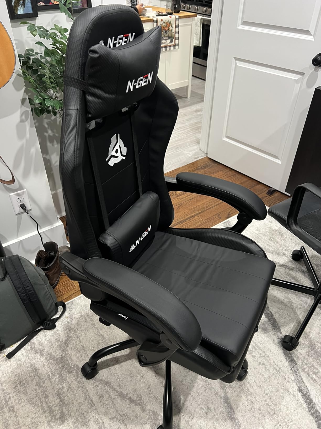 N-GEN GAMING Video Gaming Chair with Footrest Lumbar Support for Home Office High Back Recliner Height Adjustable Ergonomic Comfy Leather Computer Desk Chair (Black) Customer Review N-GEN GAMING Video Gaming Chair with Footrest Lumbar Support for Home Office High Back Recliner Height Adjustable Ergonomic Comfy Leather Computer Desk Chair (Black) - Customer Photo 2