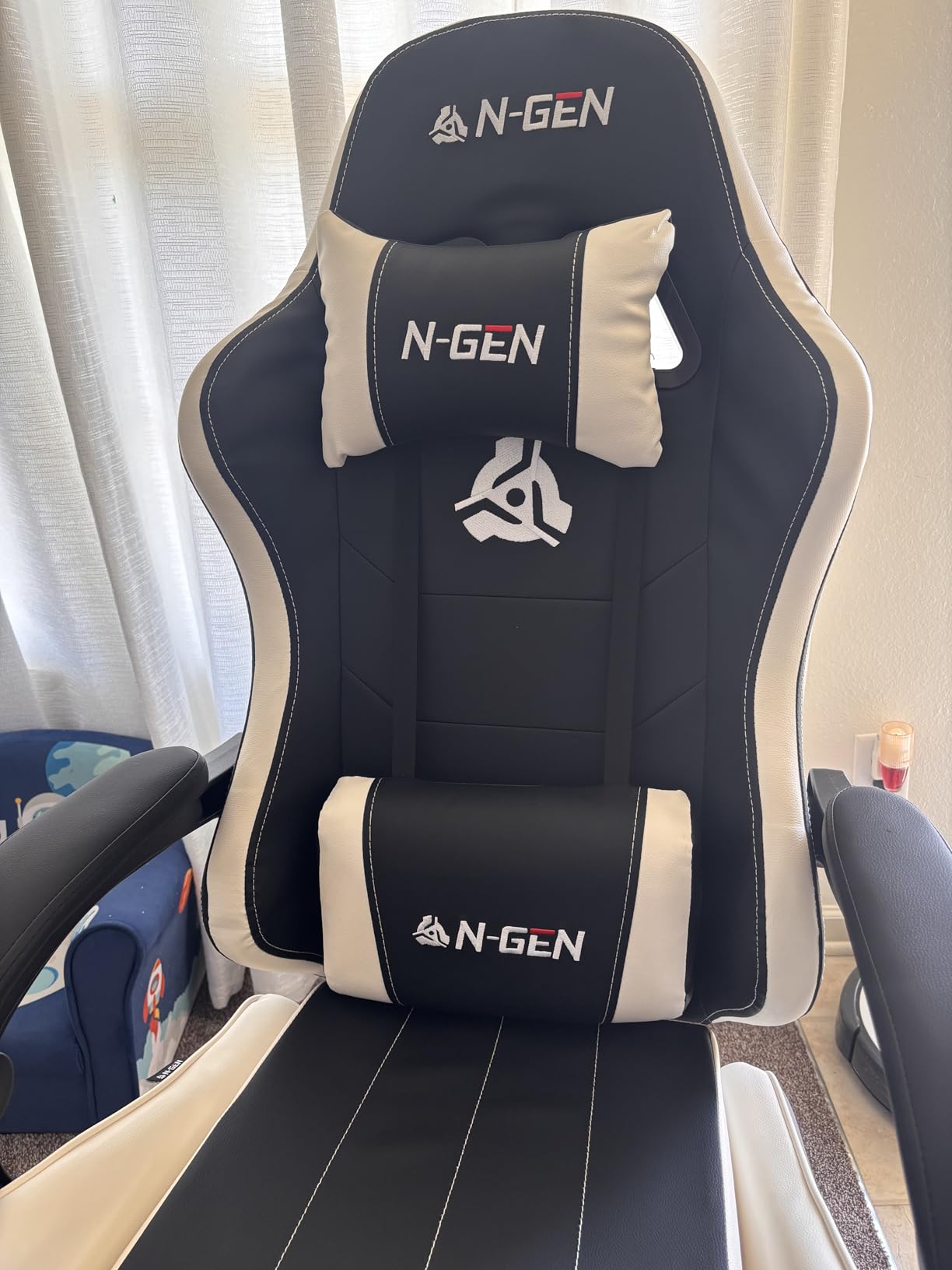 N-GEN GAMING Video Gaming Chair with Footrest Lumbar Support for Home Office High Back Recliner Height Adjustable Ergonomic Comfy Leather Computer Desk Chair (Black) Customer Review N-GEN GAMING Video Gaming Chair with Footrest Lumbar Support for Home Office High Back Recliner Height Adjustable Ergonomic Comfy Leather Computer Desk Chair (Black) - Customer Photo 4