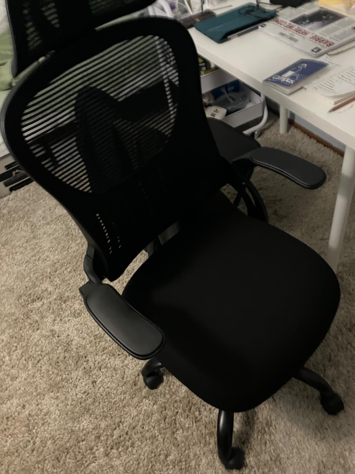 Mesh Ergonomic Swivel Home Office Chair Computer Desk Chairs with Wheels for Home Office, Study & Gaming Room, Adjustable Lumber Support, Headrest, Comfy High-Back Gaming Chair for Adult, Grey Customer Review Mesh Ergonomic Swivel Home Office Chair Computer Desk Chairs with Wheels for Home Office, Study & Gaming Room, Adjustable Lumber Support, Headrest, Comfy High-Back Gaming Chair for Adult, Grey - Customer Photo 2