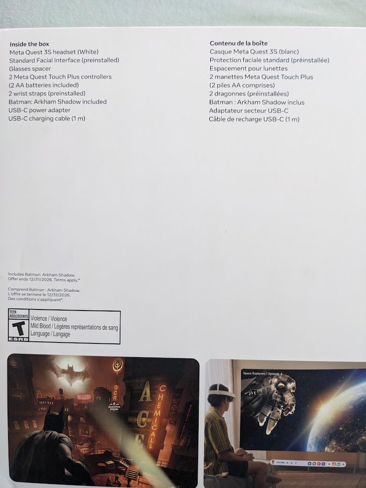 Meta Quest 3S 128GB — Get Batman: Arkham Shadow and a 3-Month Trial of Meta Horizon+ Included — All-in-One Headset - Customer Photo 2